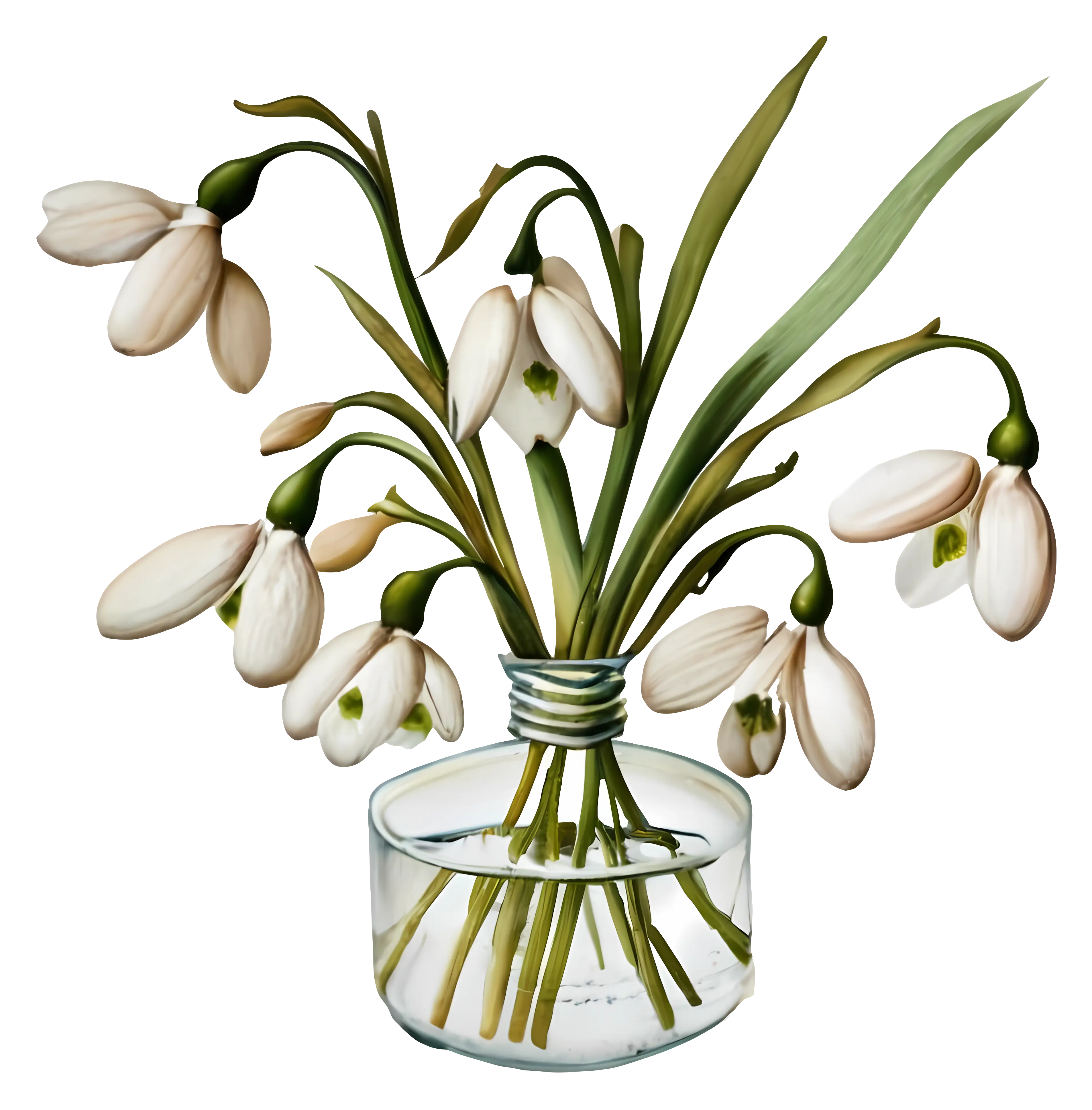 White Flowers in a Glass Vase