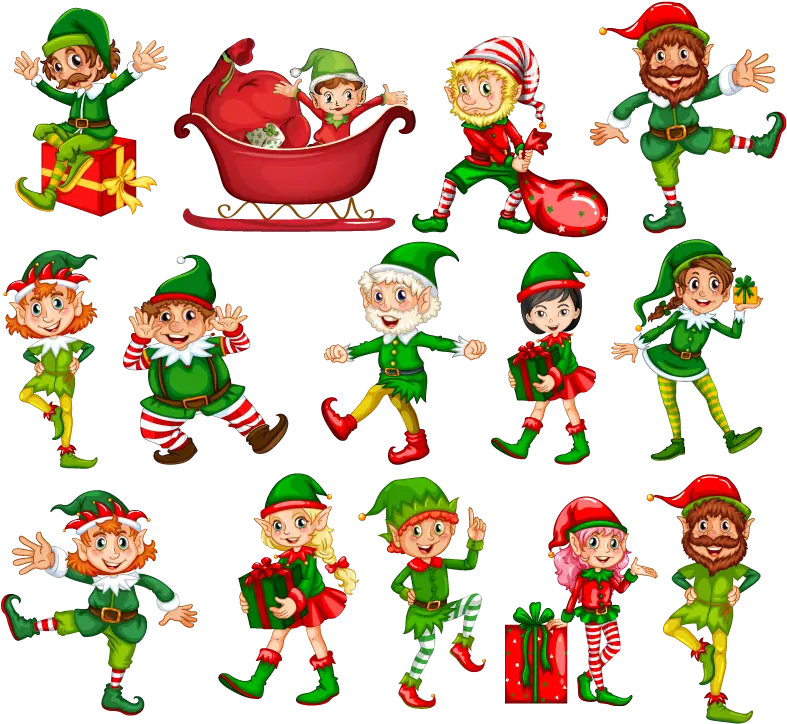 Christmas Elf Illustrations Spreading Holiday Cheer