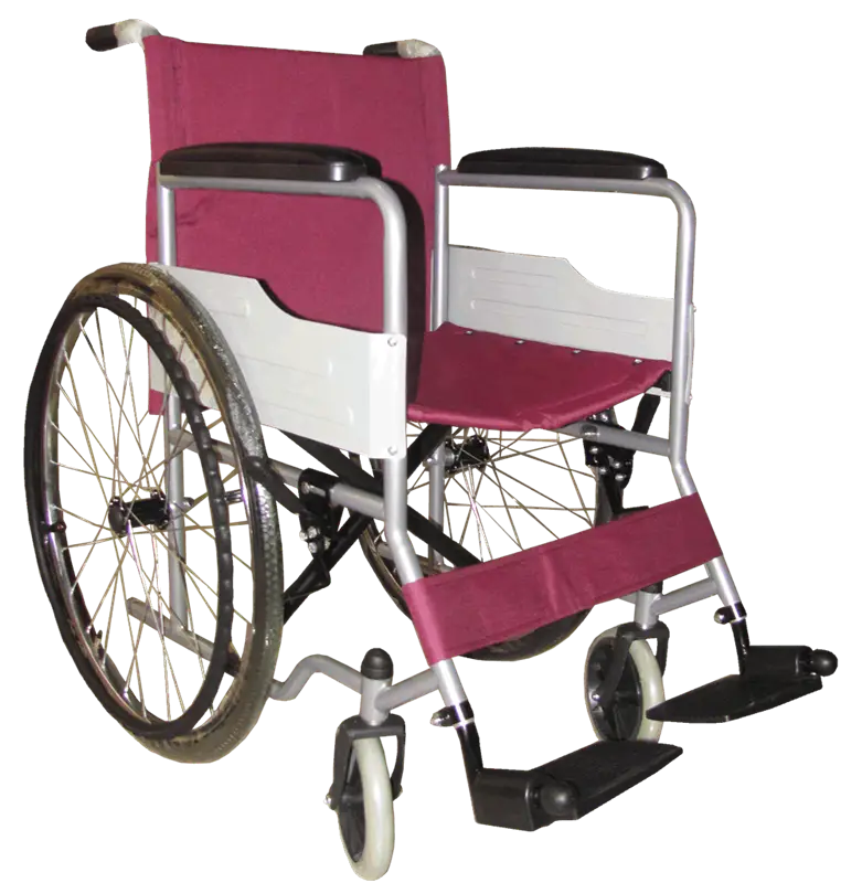 Pink and White Wheelchair for Mobility Support