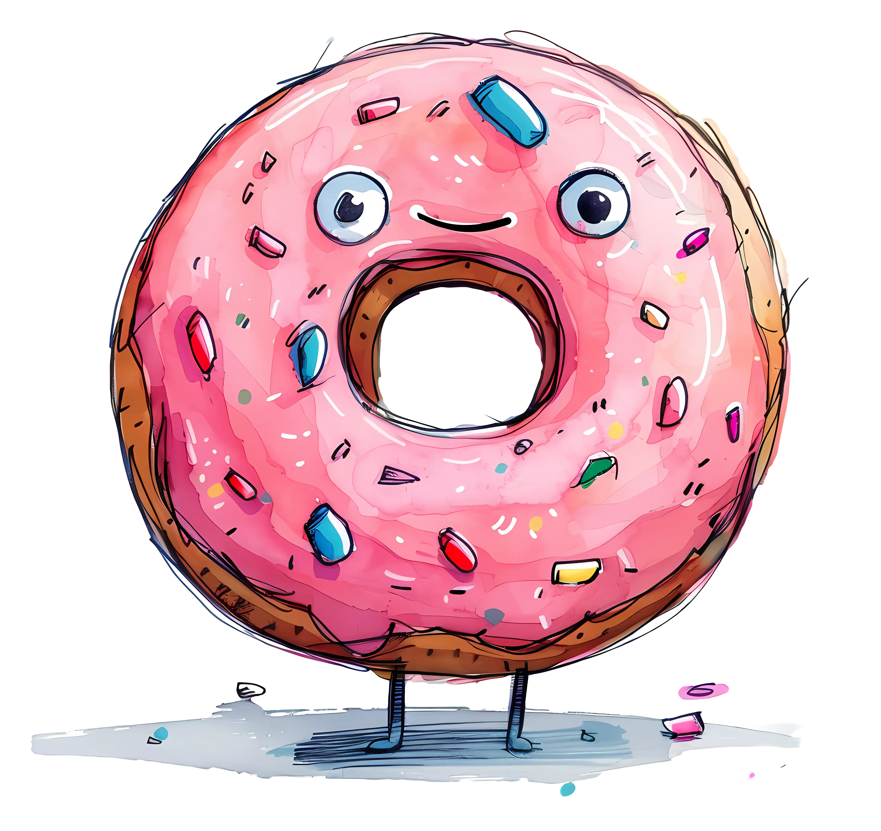 Cute Pink Donut with Sprinkles