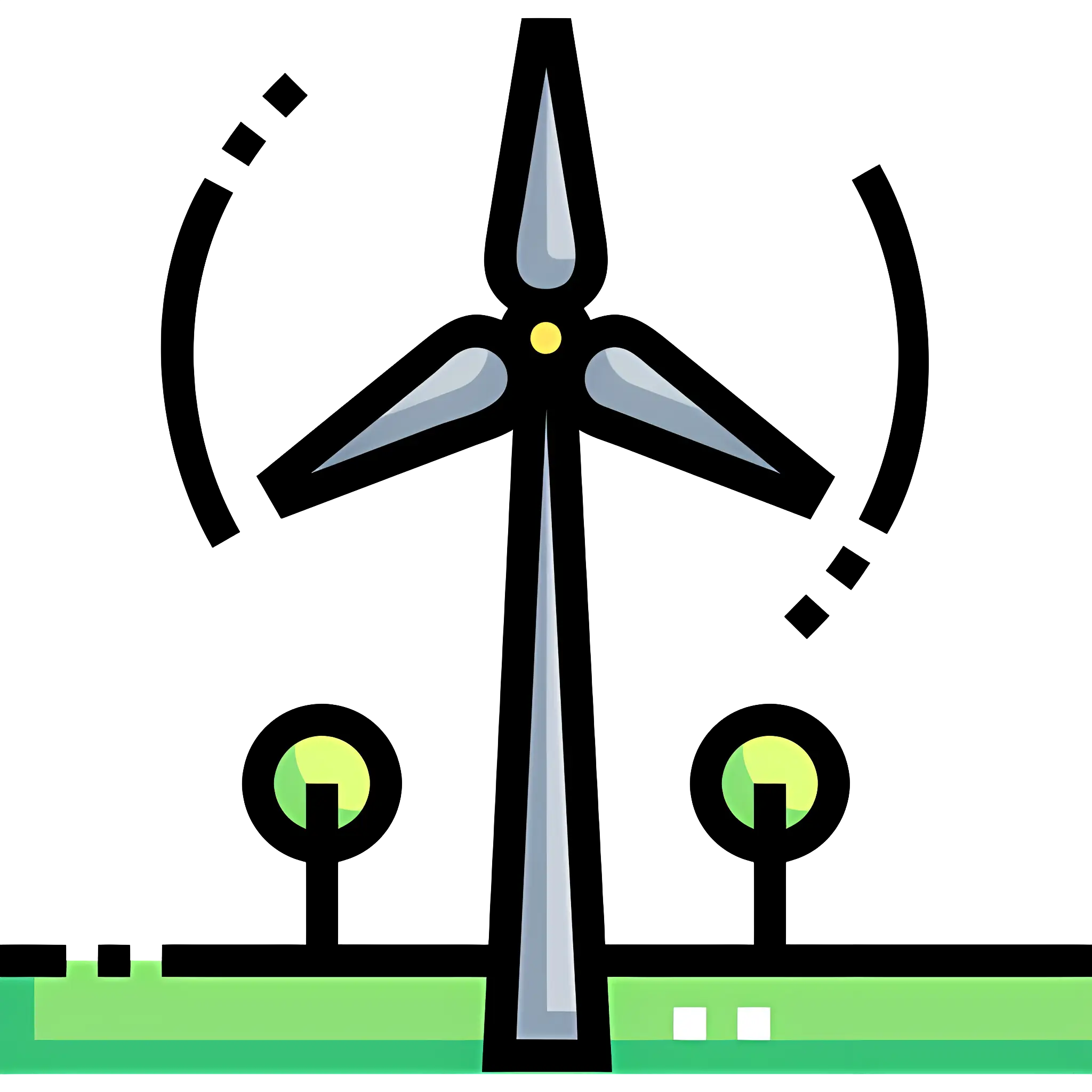 Wind Turbine in Green Field