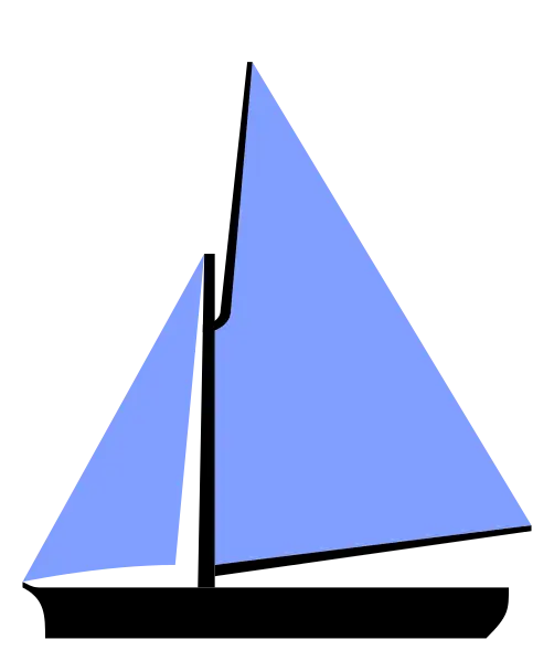 Blue Sailboat Illustration with Simple Design