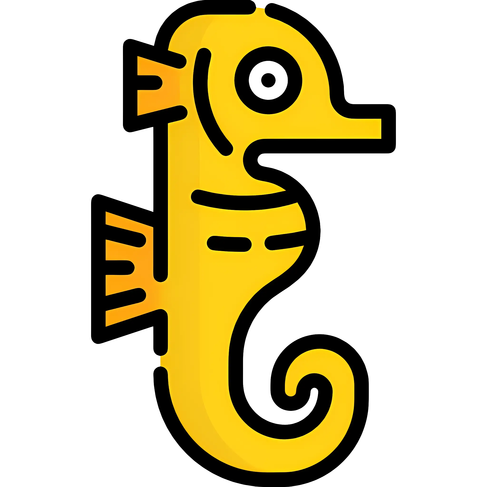 Yellow Cartoon Seahorse