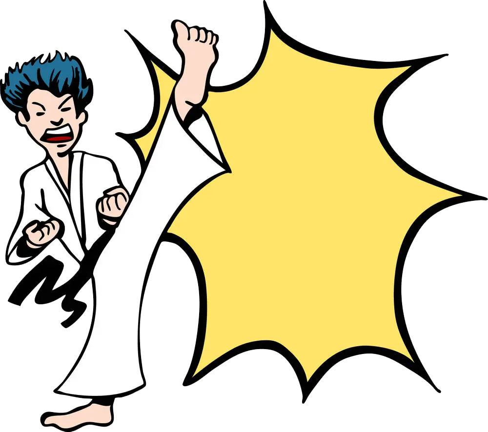 Cartoon Karate Kick Action
