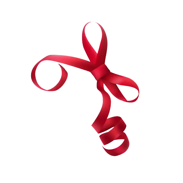 Curled Red Ribbon Decoration