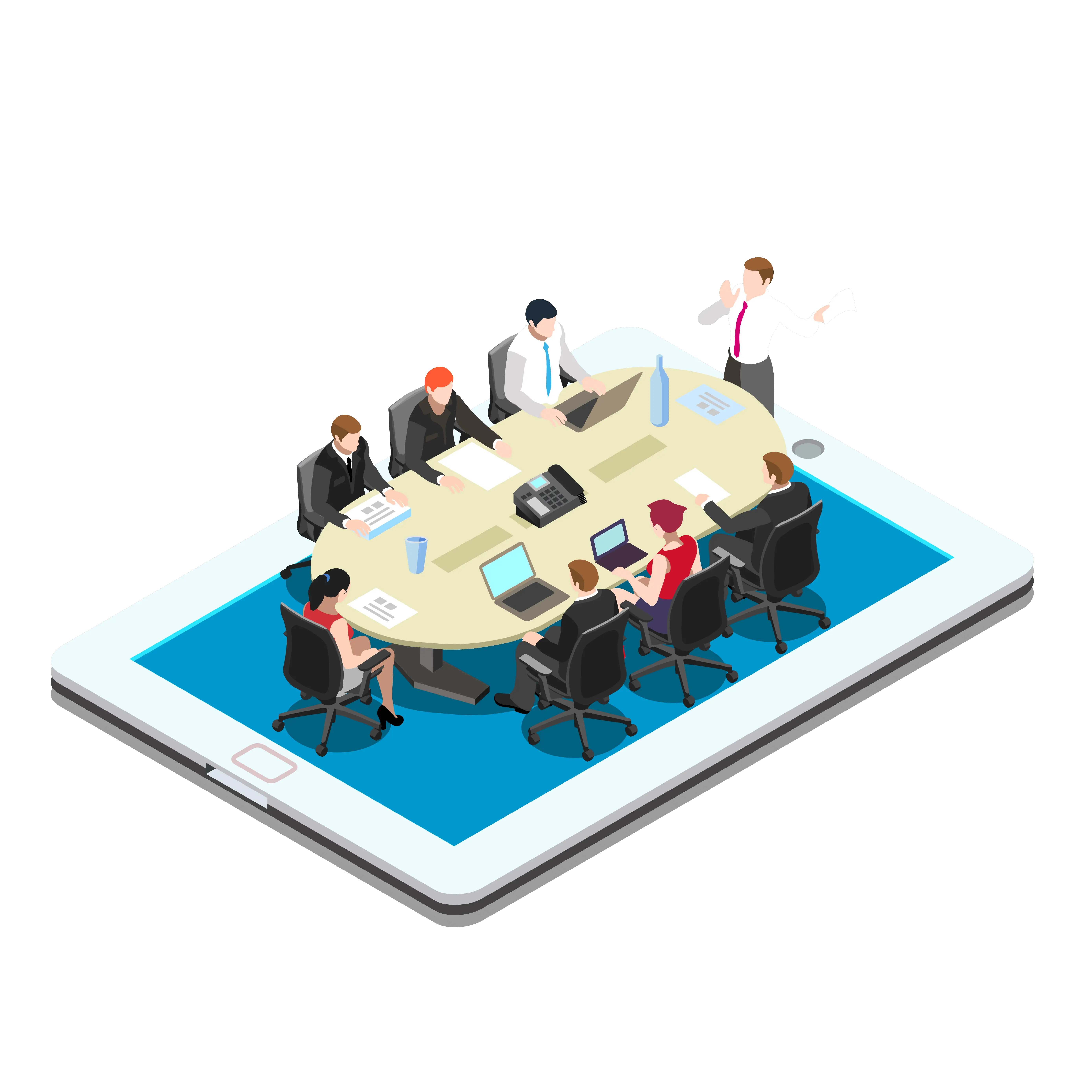 Business Meeting on Tablet