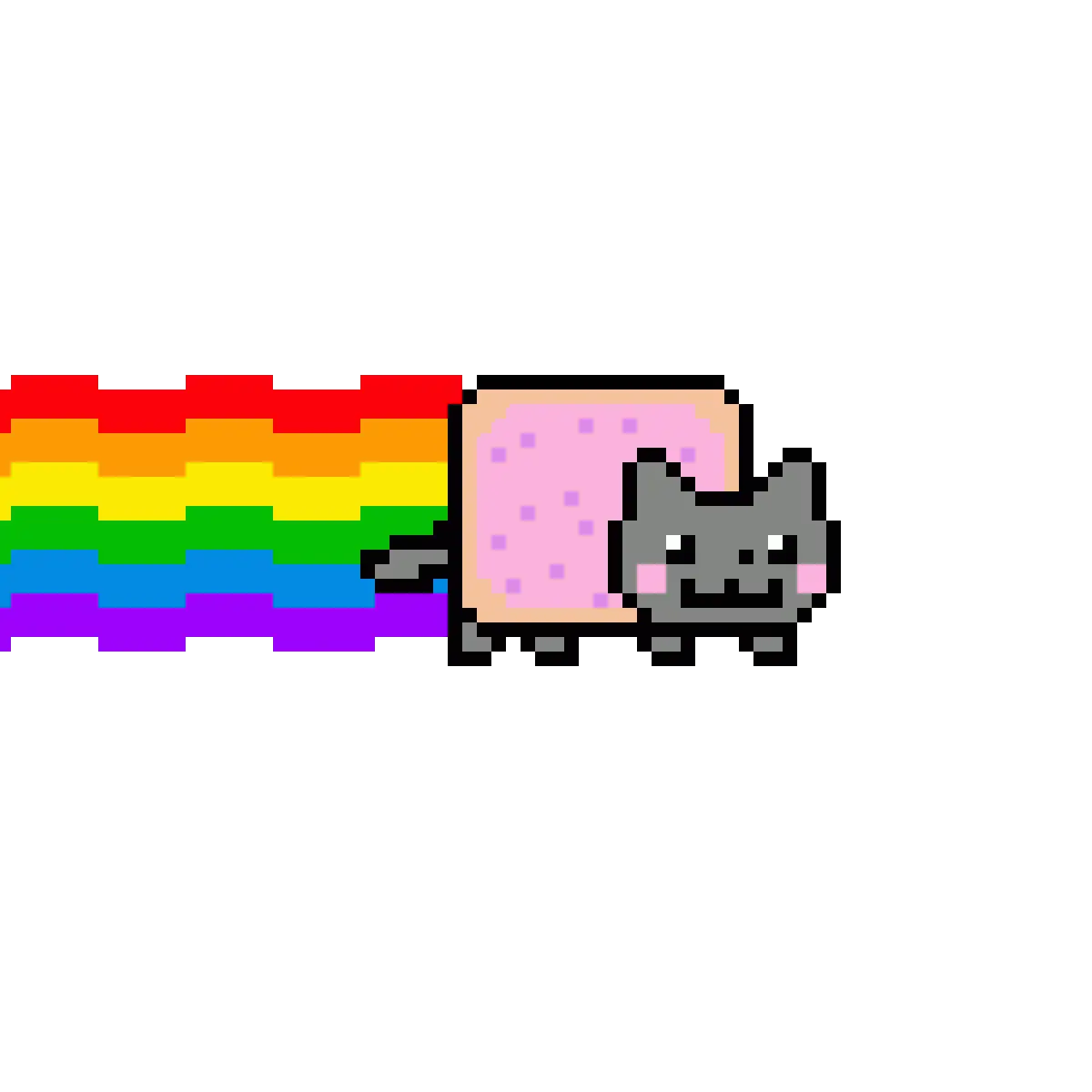 Nyan Cat in Pixel Art Style