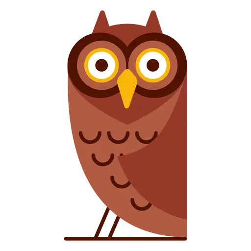 Minimalist Brown Owl Illustration in Geometric Style