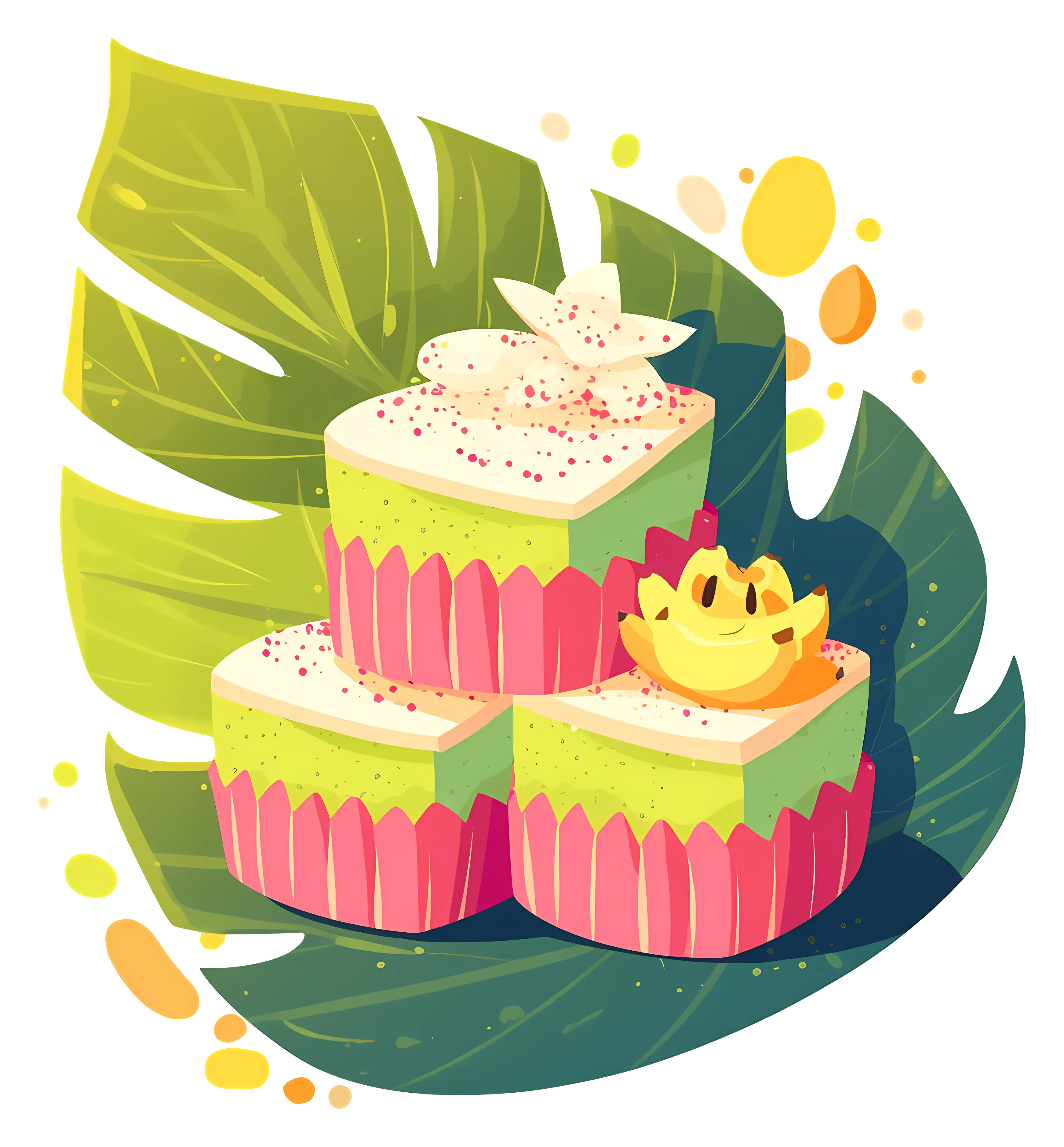 Stack of Colorful Cupcakes