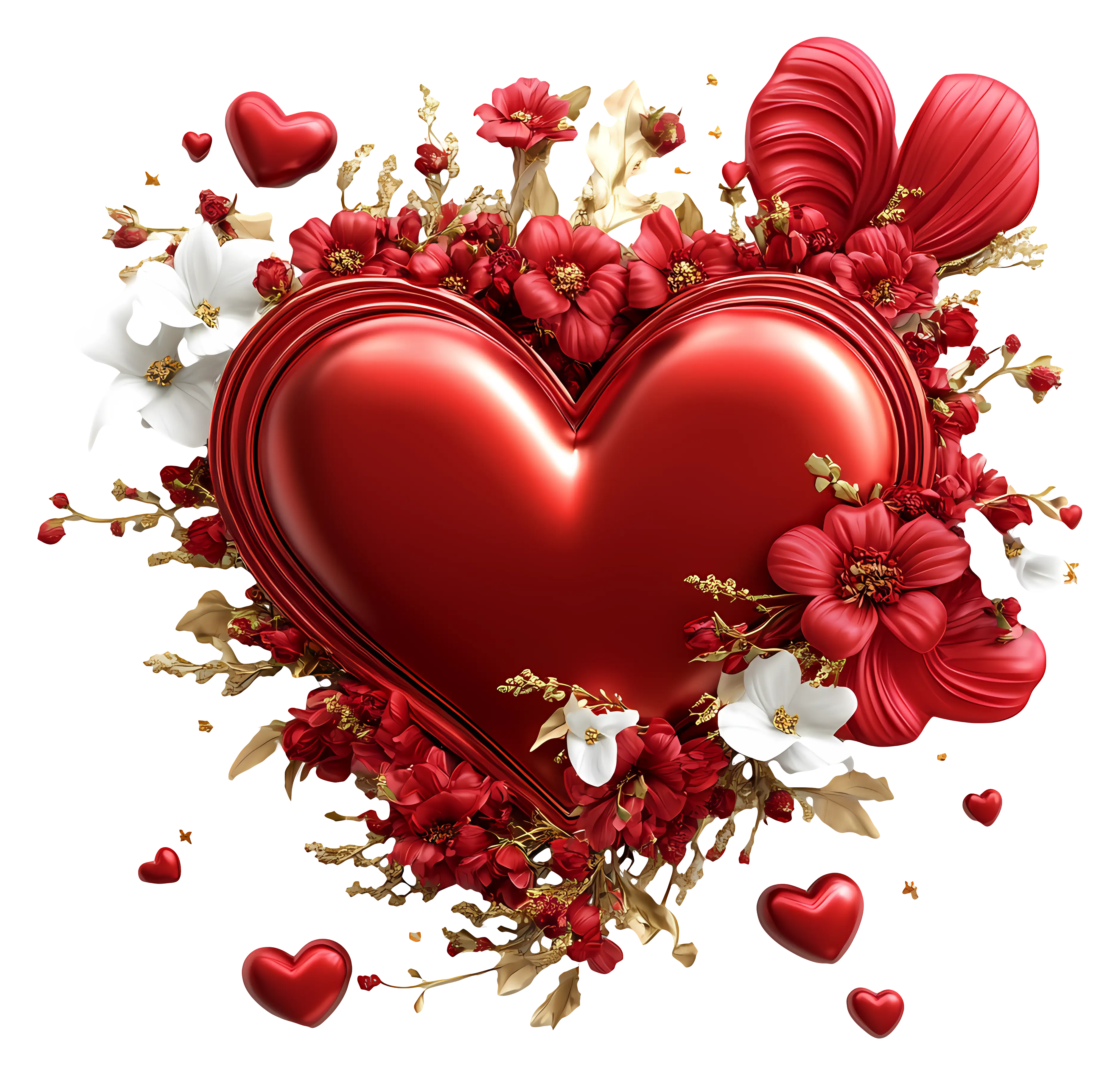 Heart with Flowers for Valentine&#039;s Day