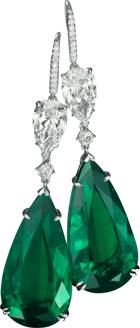 Elegant Emerald Earrings with Diamonds