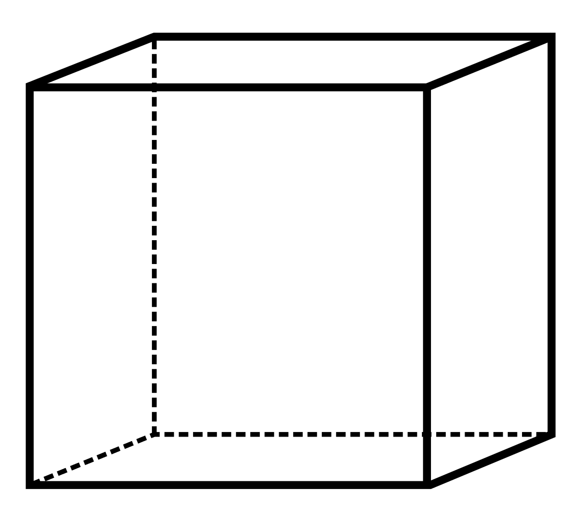 Transparent Cube Outline Design