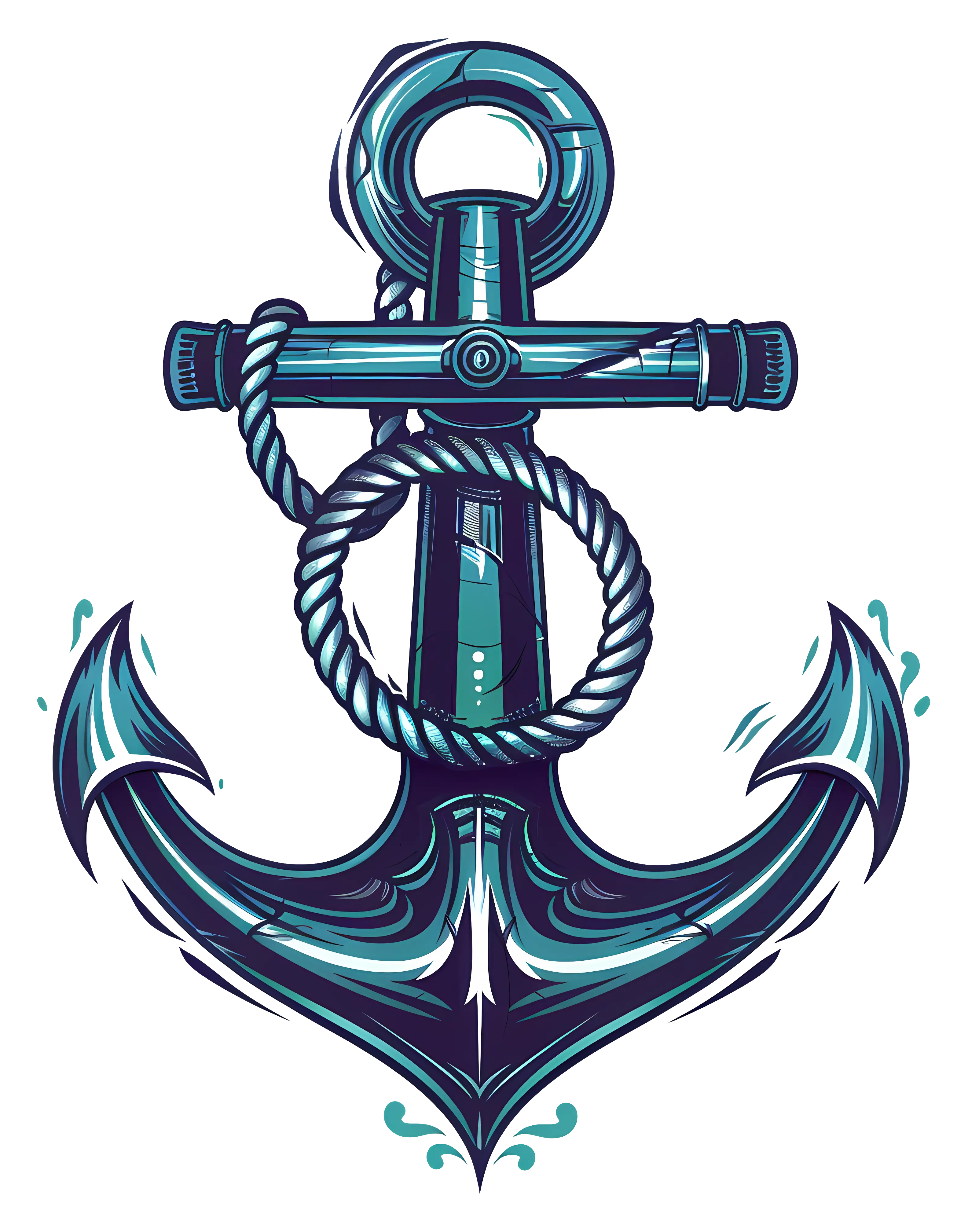 Classic Anchor with Rope