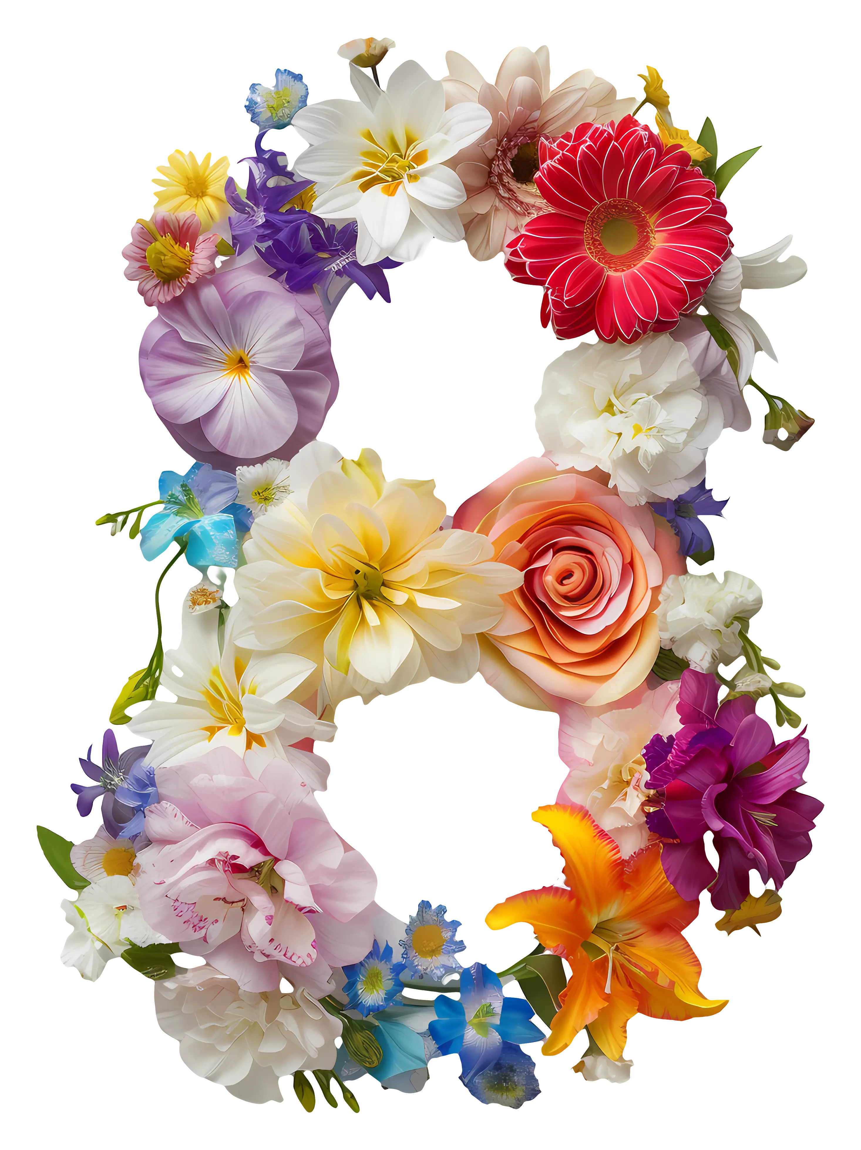 Floral Letter B Design
