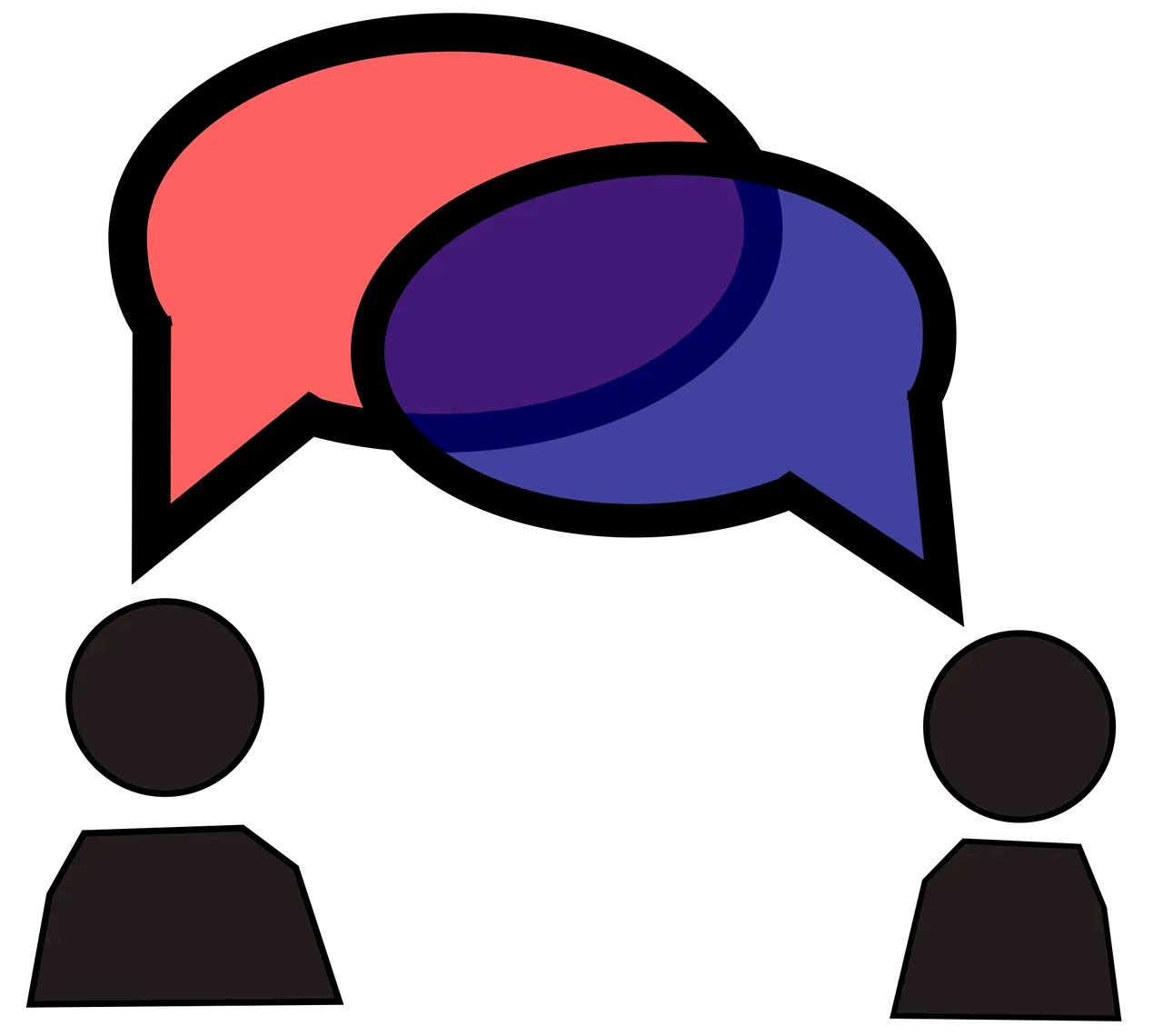 Two People with Speech Bubbles