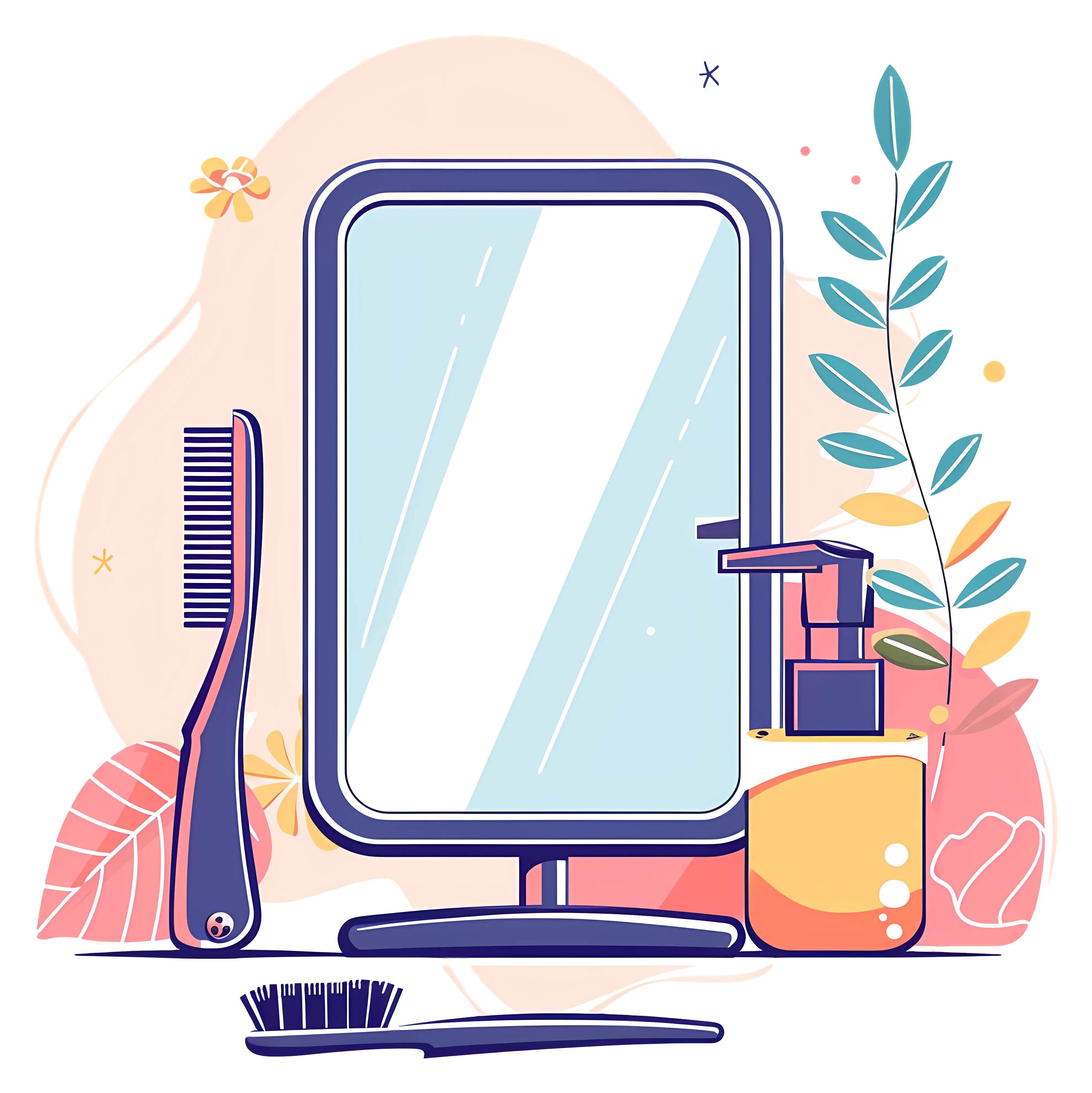 Vanity Mirror with Toiletries