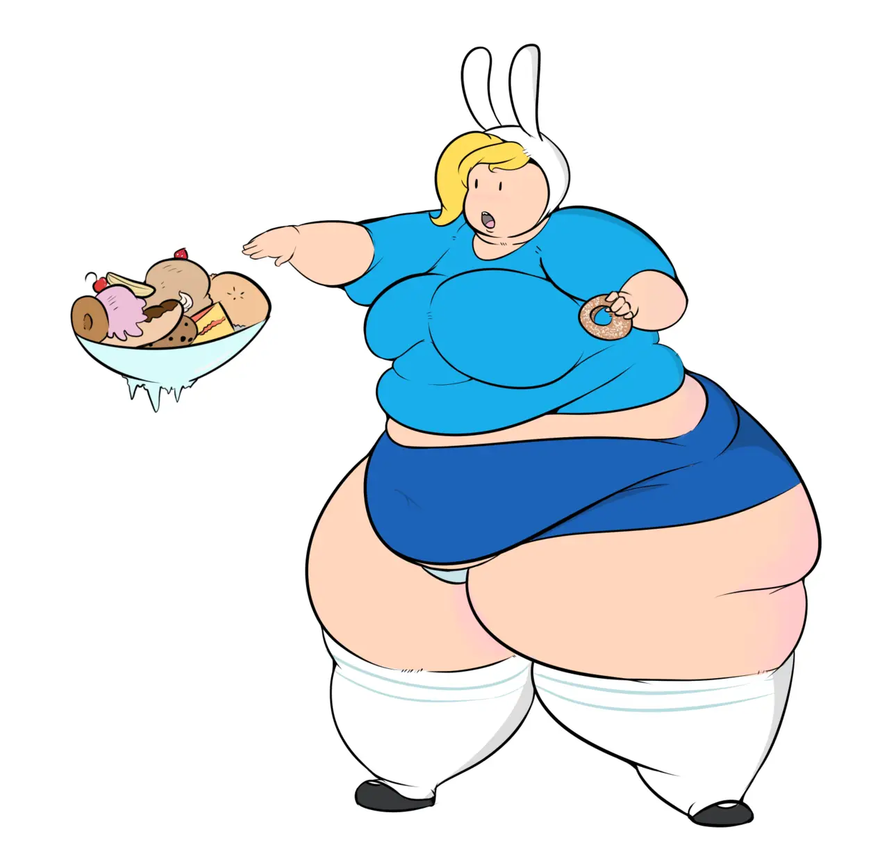 Cartoon Character with Food