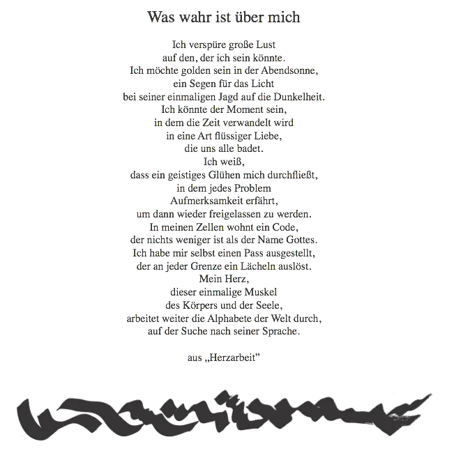 German Poem with Calligraphy