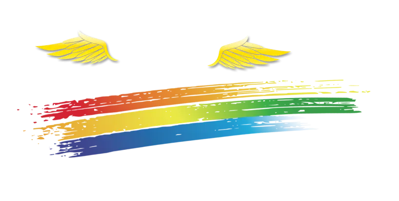 Rainbow with Golden Wings