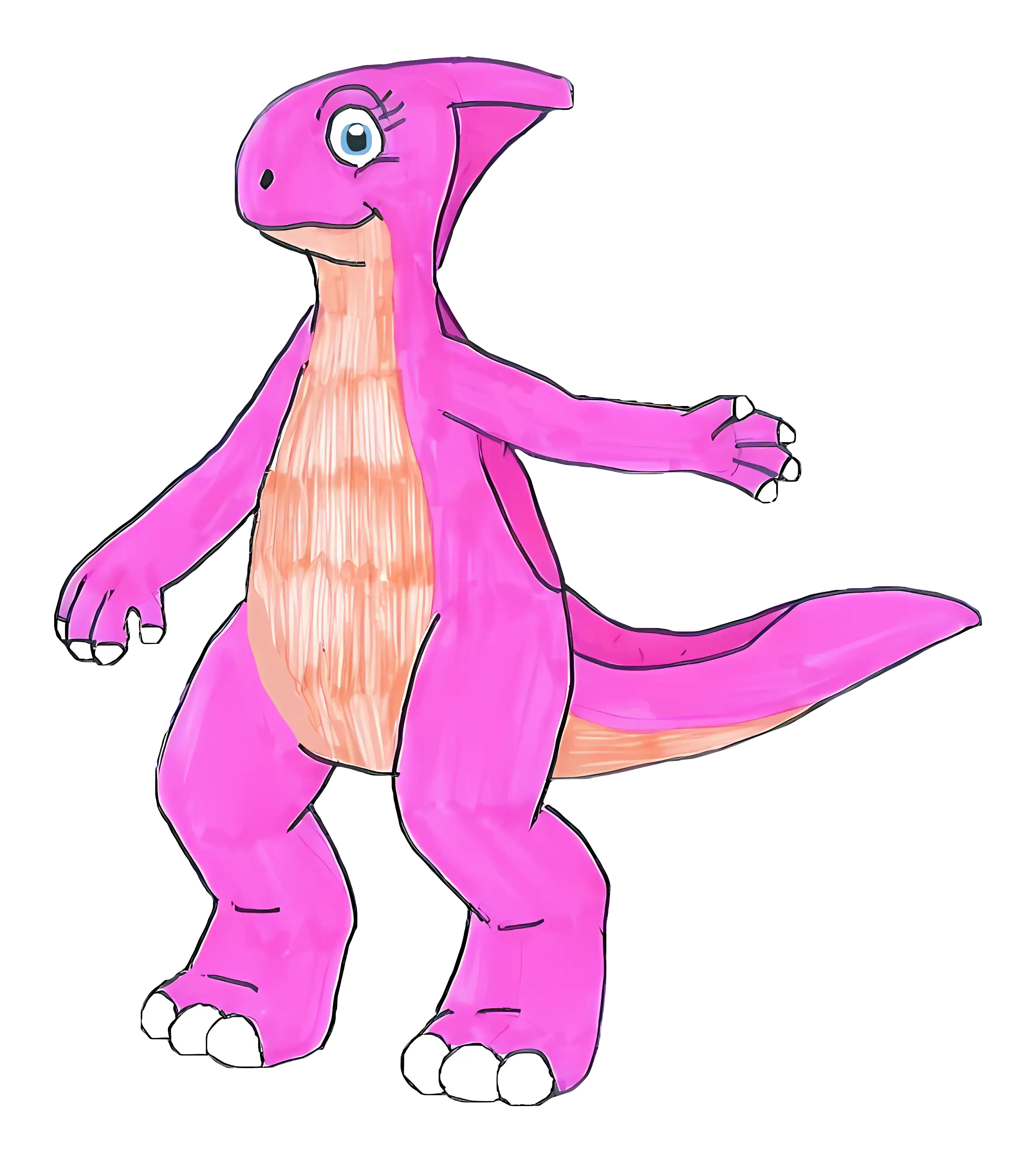 Pink dinosaur cartoon