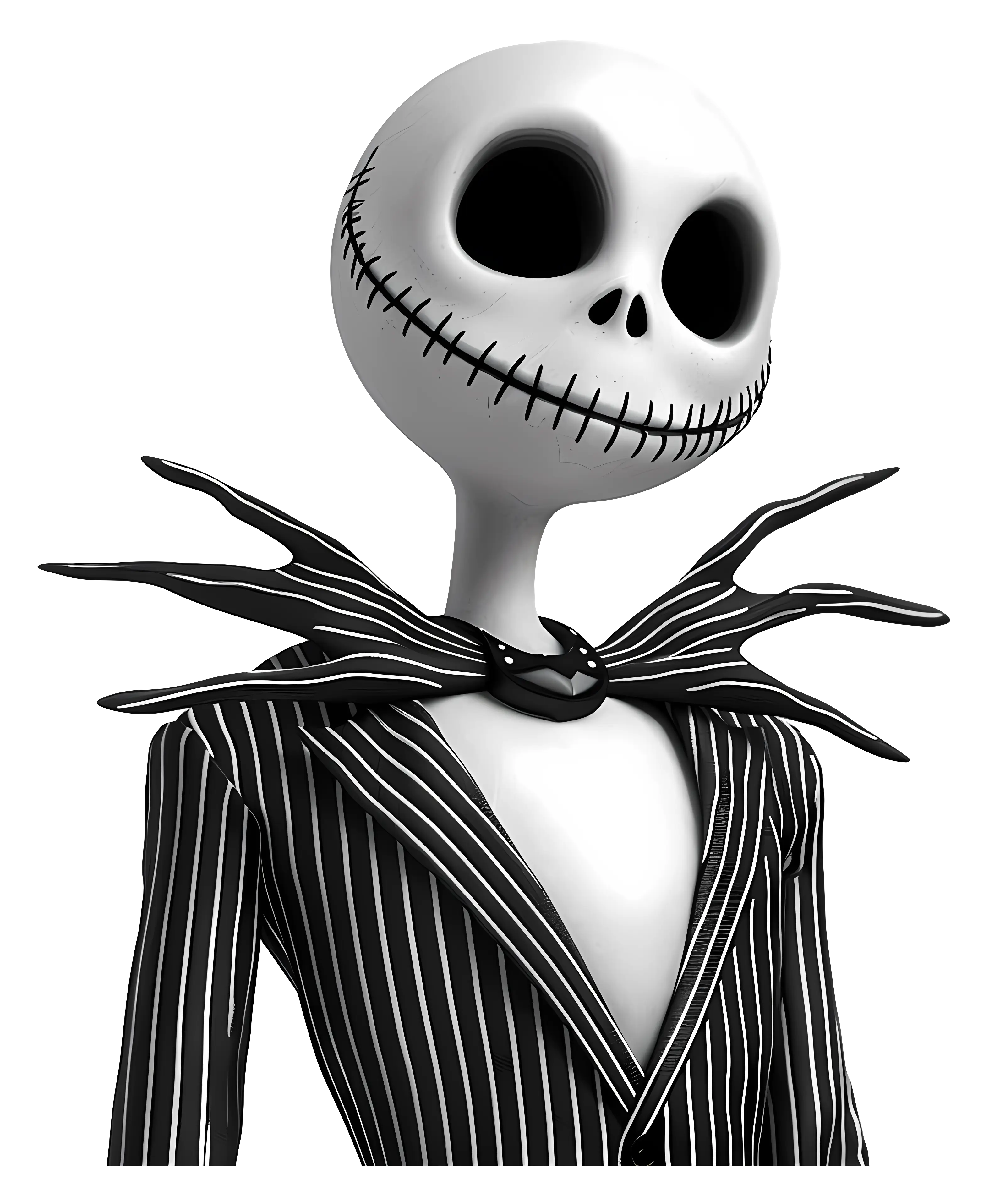 Spooky Skeleton Character in Striped Suit