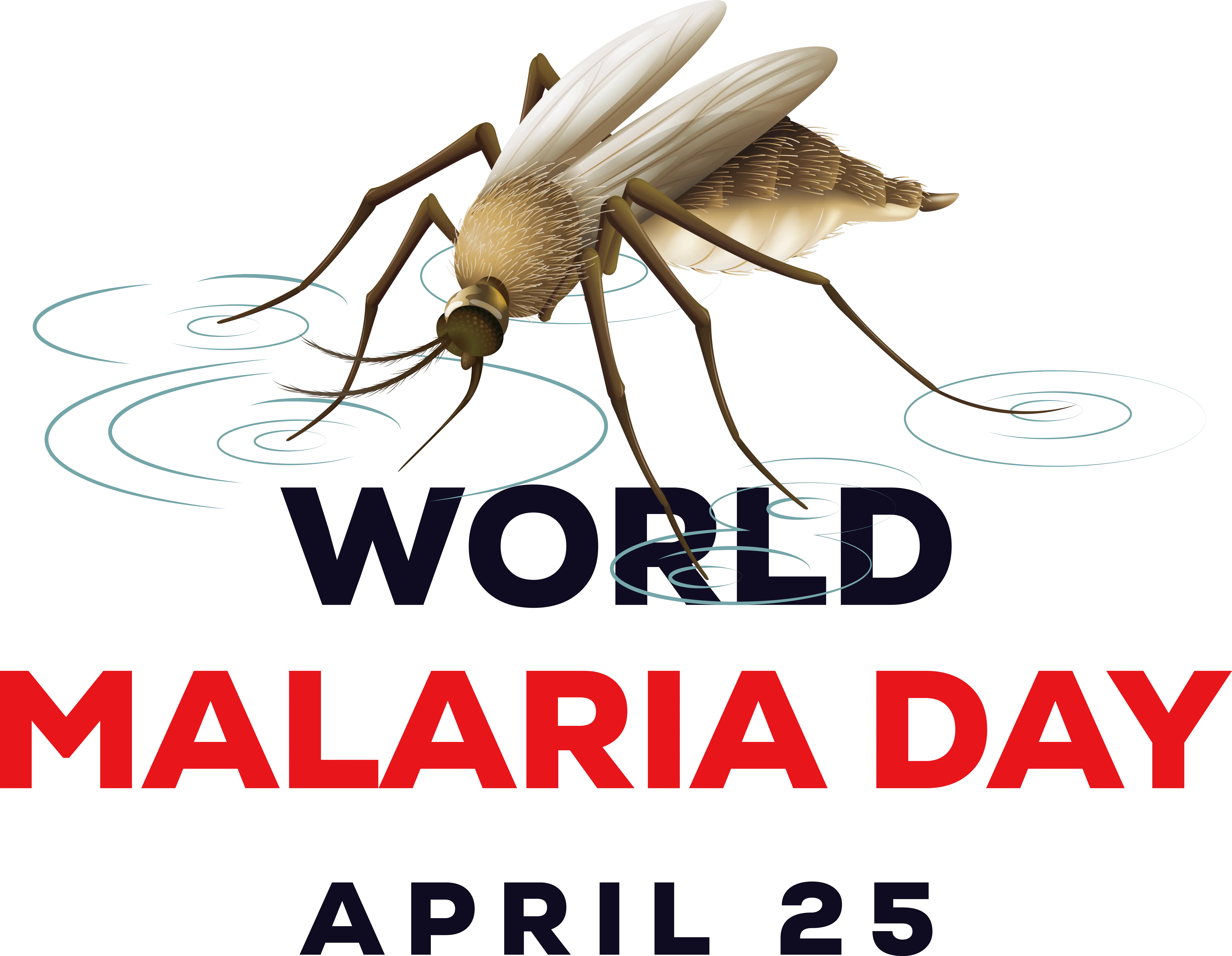 Mosquito with Water Ripple Design for World Malaria Day