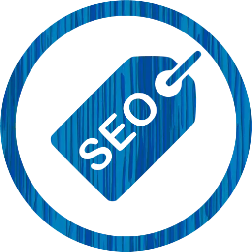 SEO Tag Icon in Blue Circle