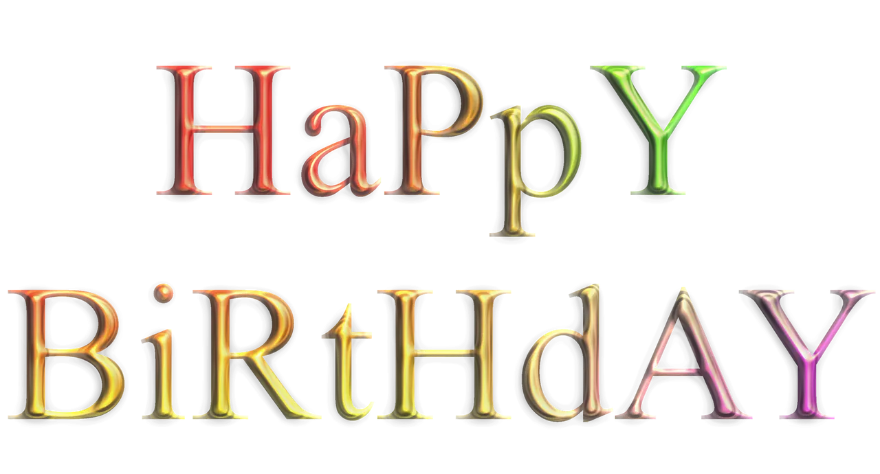 Festive Happy Birthday Text Design