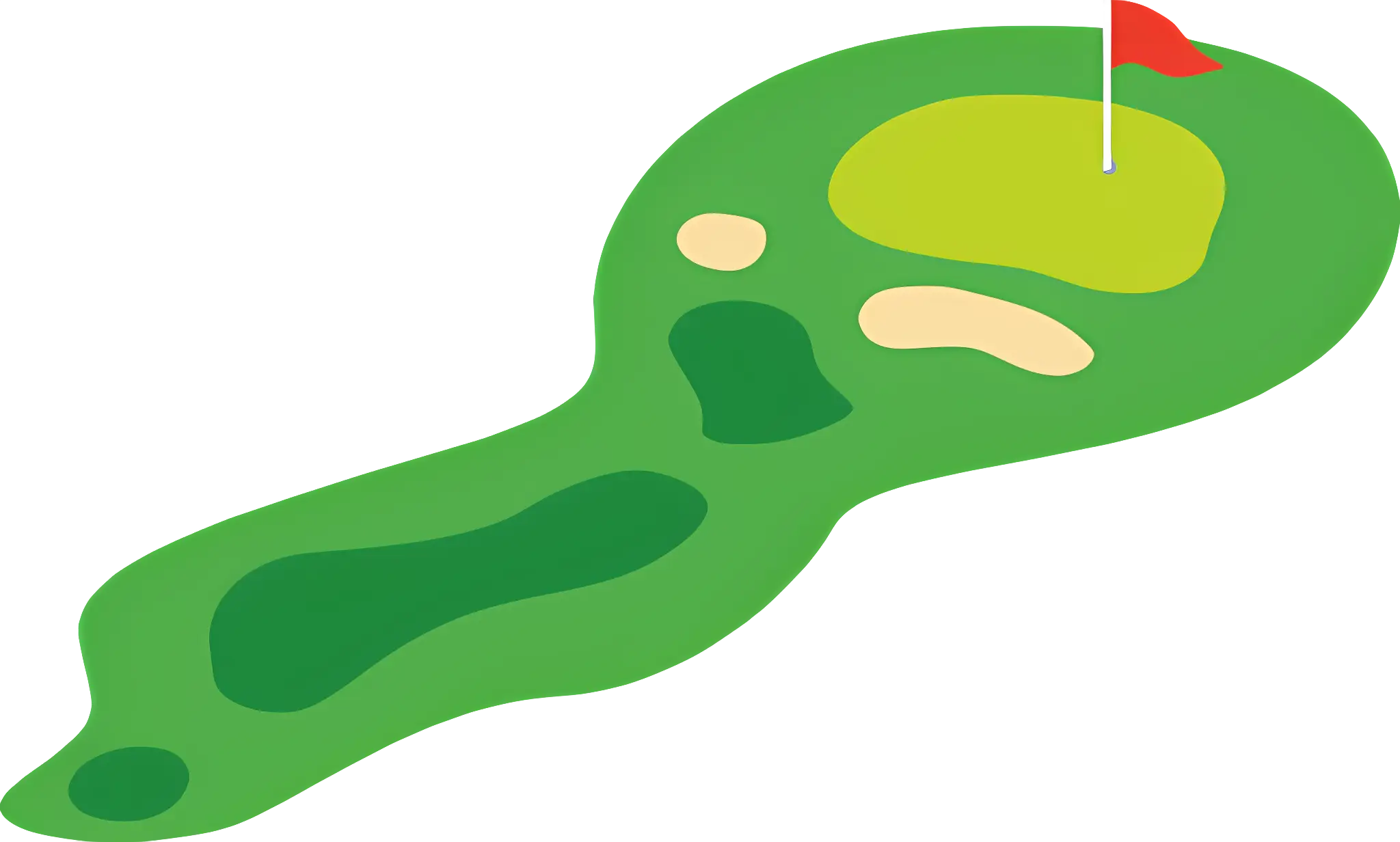 Golf Course with Green and Flag
