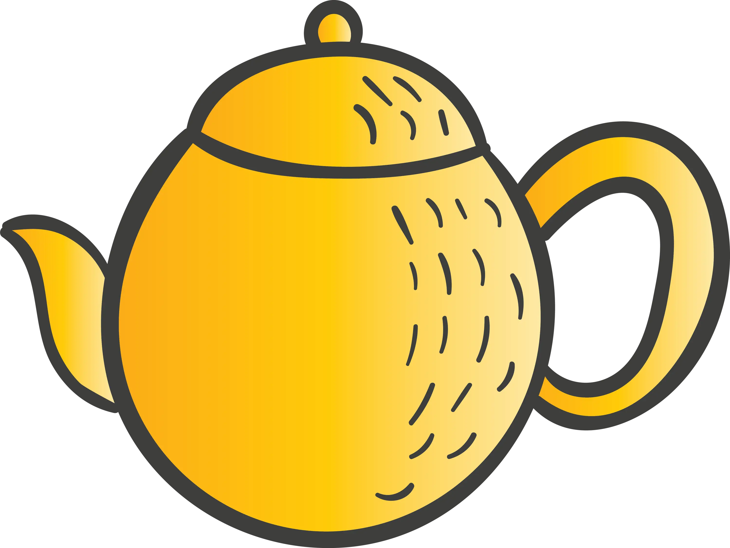 Yellow Teapot Illustration for Kitchen