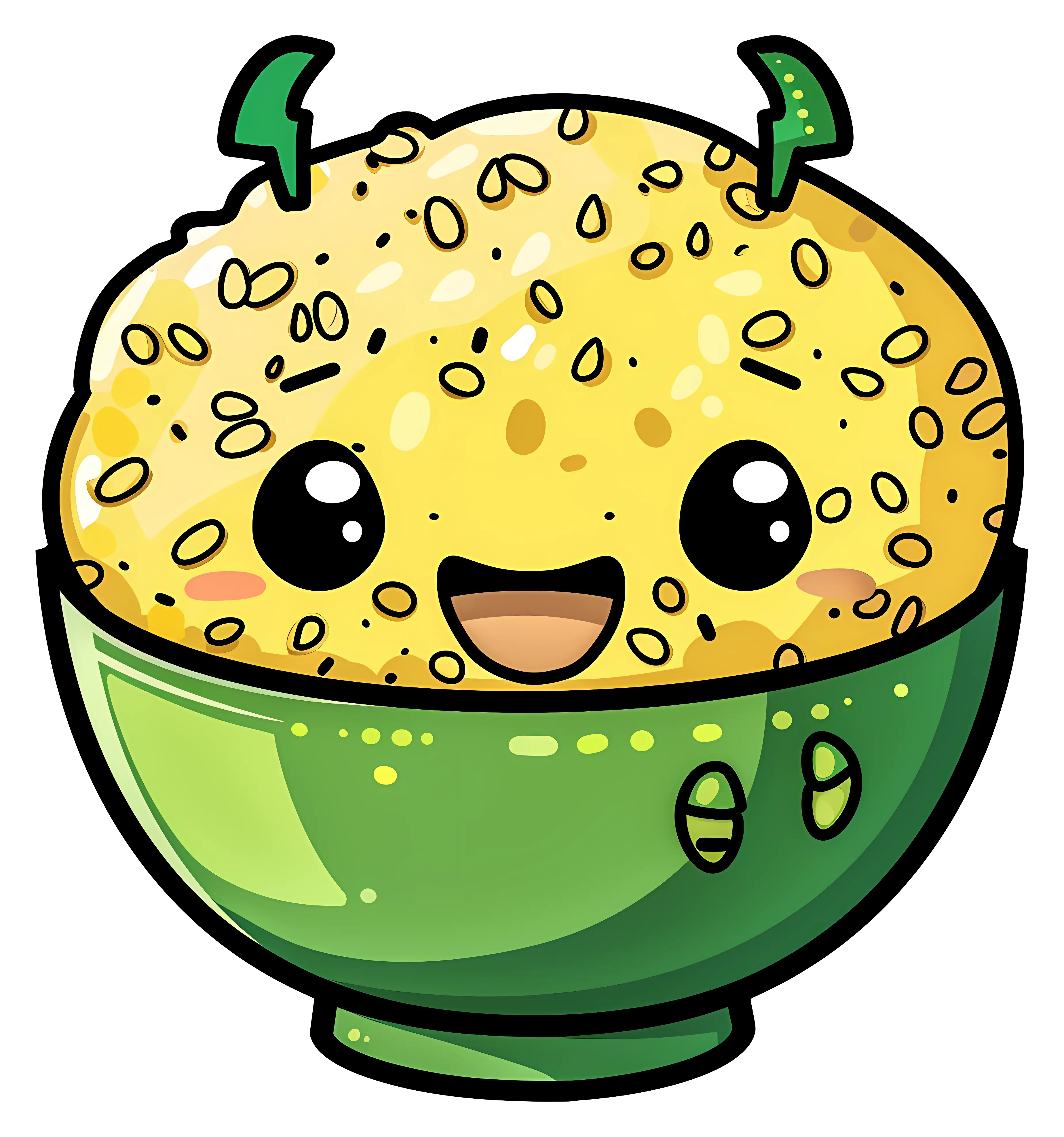 Cute rice bowl with a smiling face