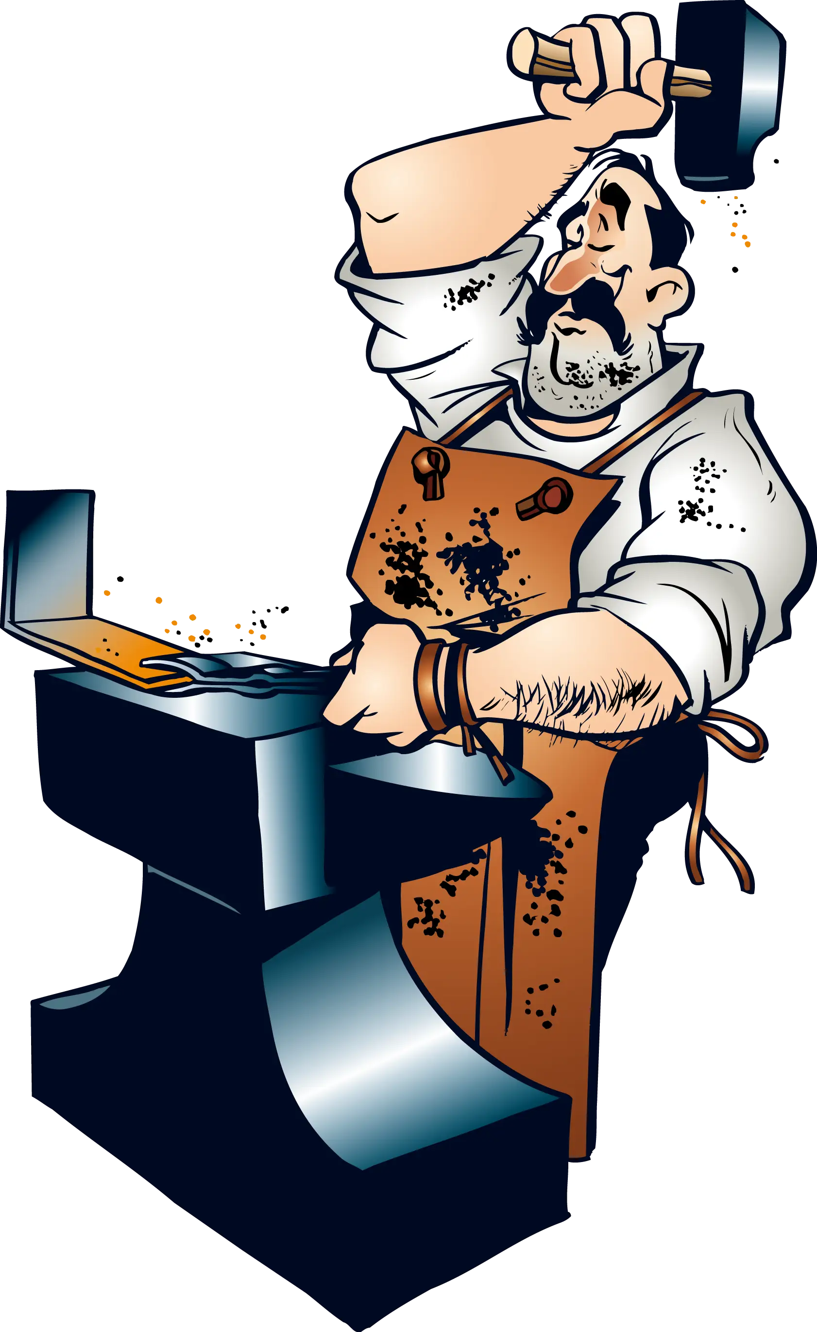 Cartoon Blacksmith at Work