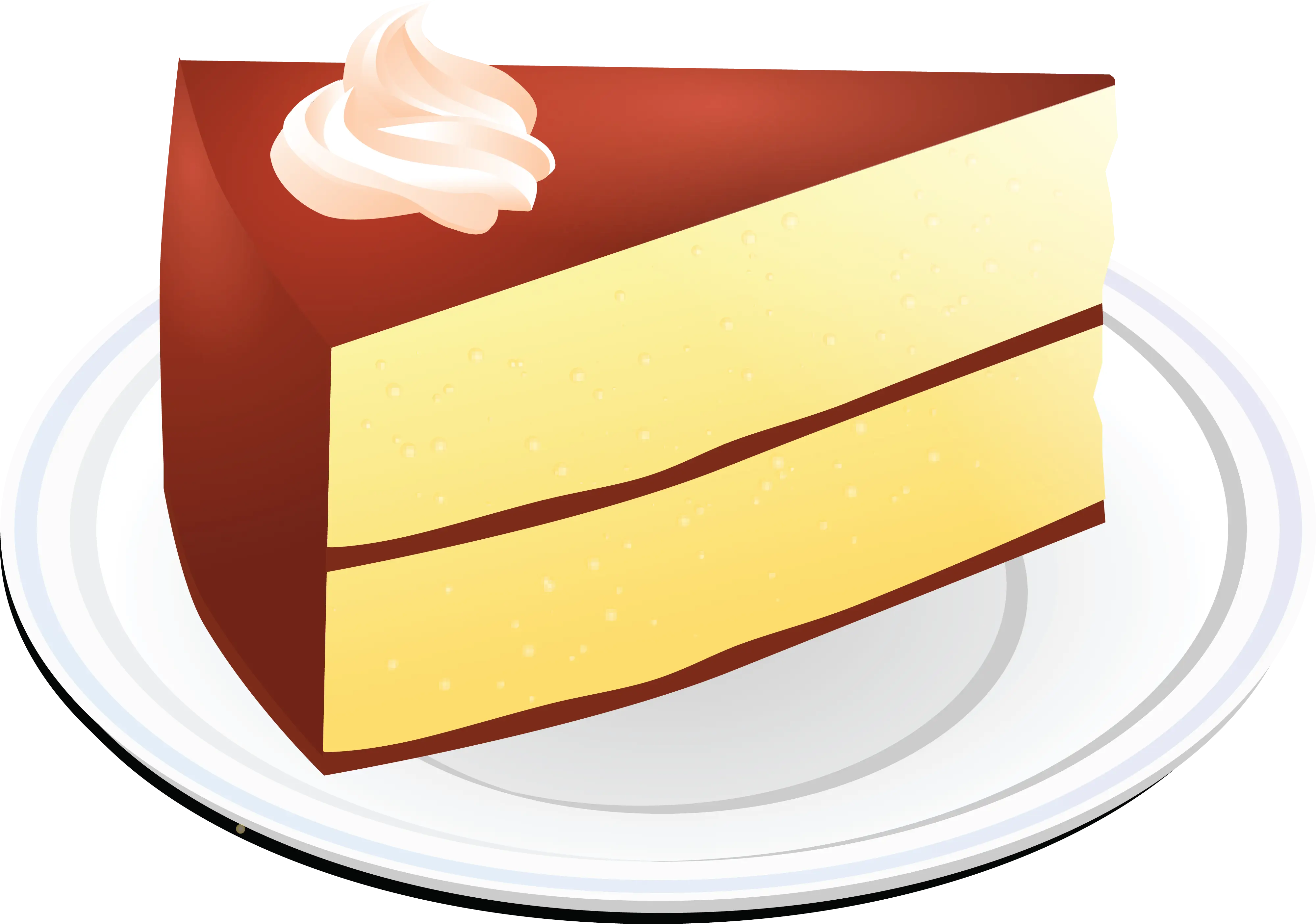 Slice of Layered Cake with Cream