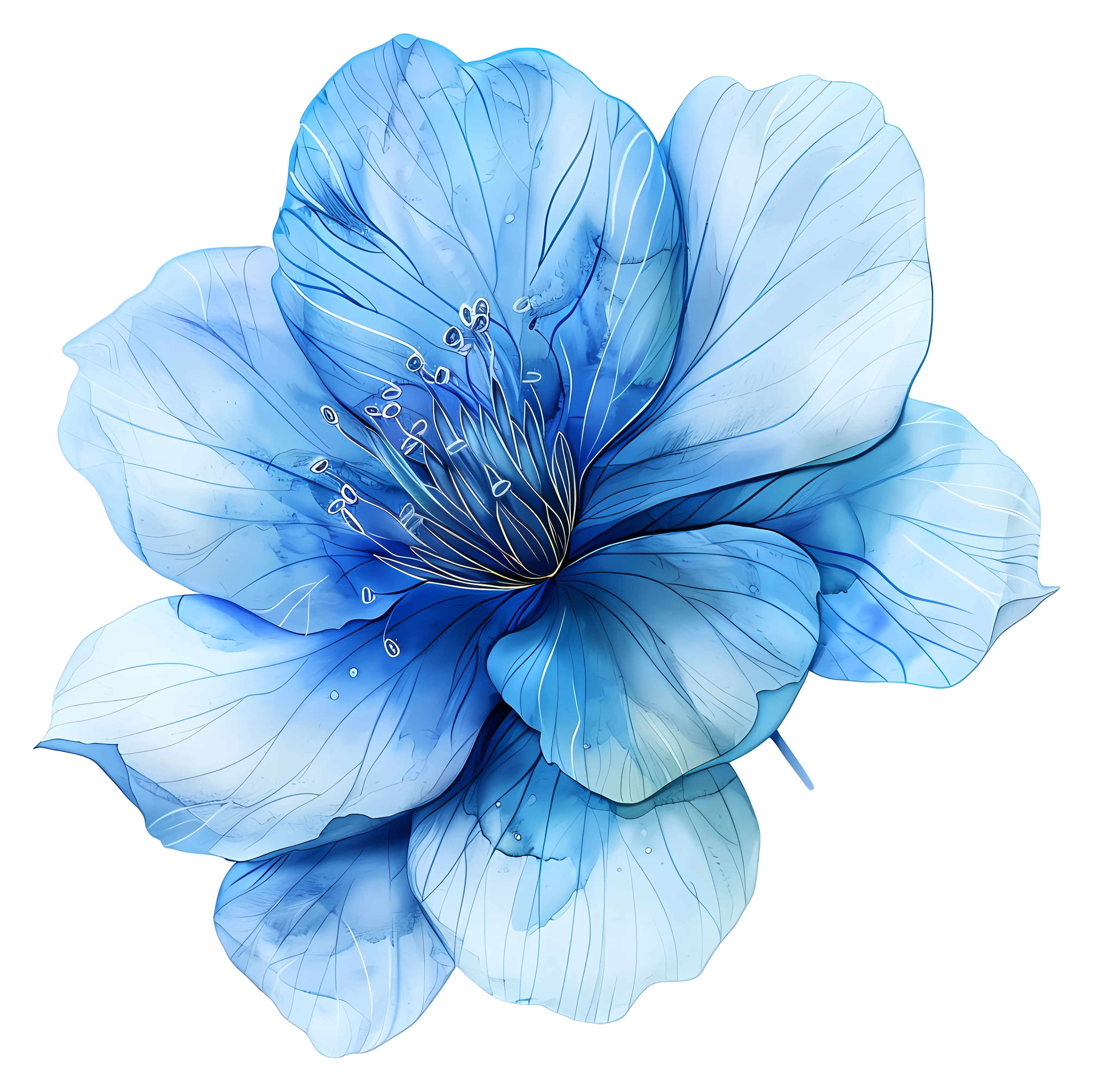 Realistic Blue Flower Illustration