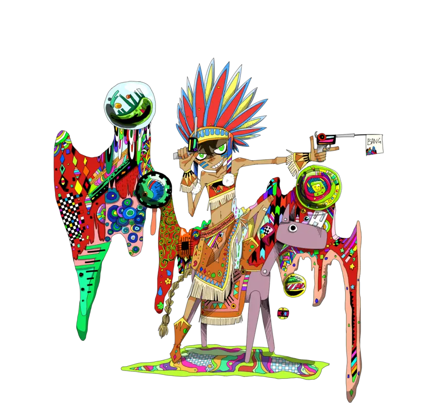 Colorful Character with Headdress