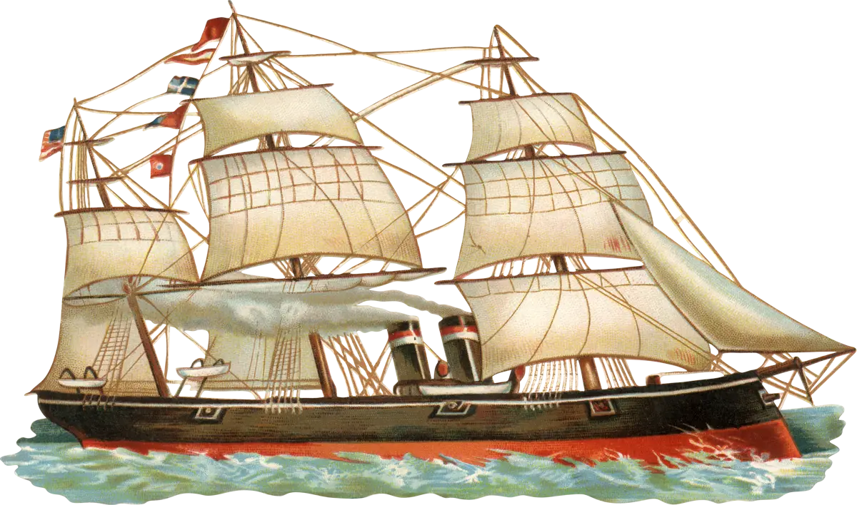 Vintage Sailing Ship Illustration