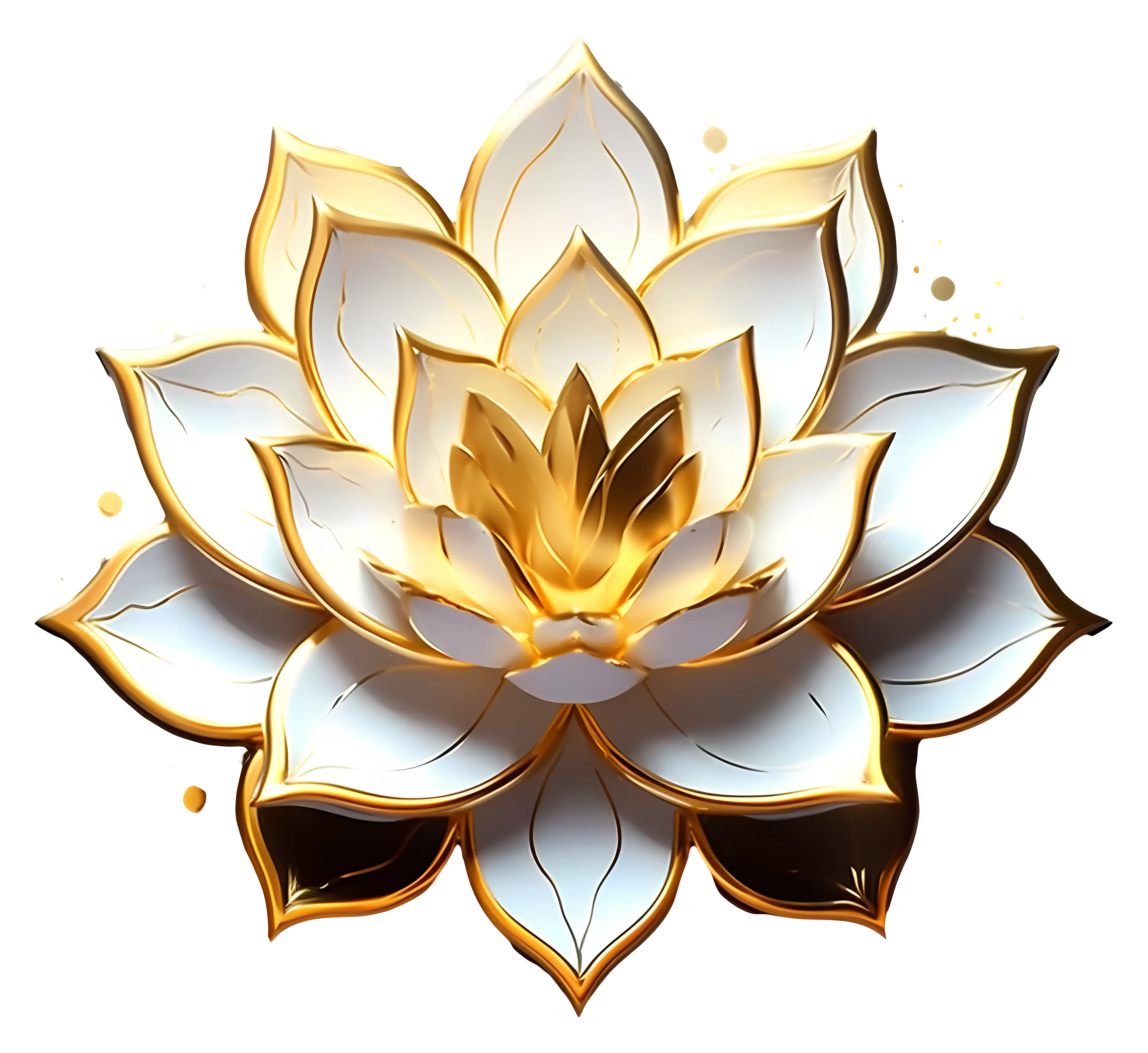 Elegant Golden Lotus Flower Illustration