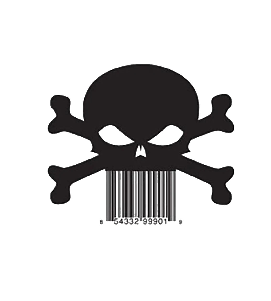 Skull with Barcode Symbol