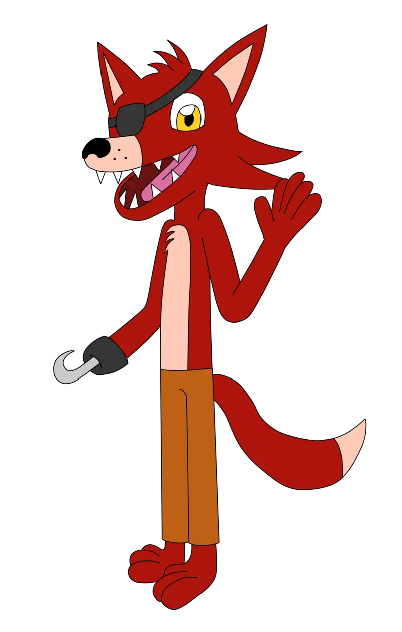 Cartoon Pirate Fox with Eye Patch and Hook
