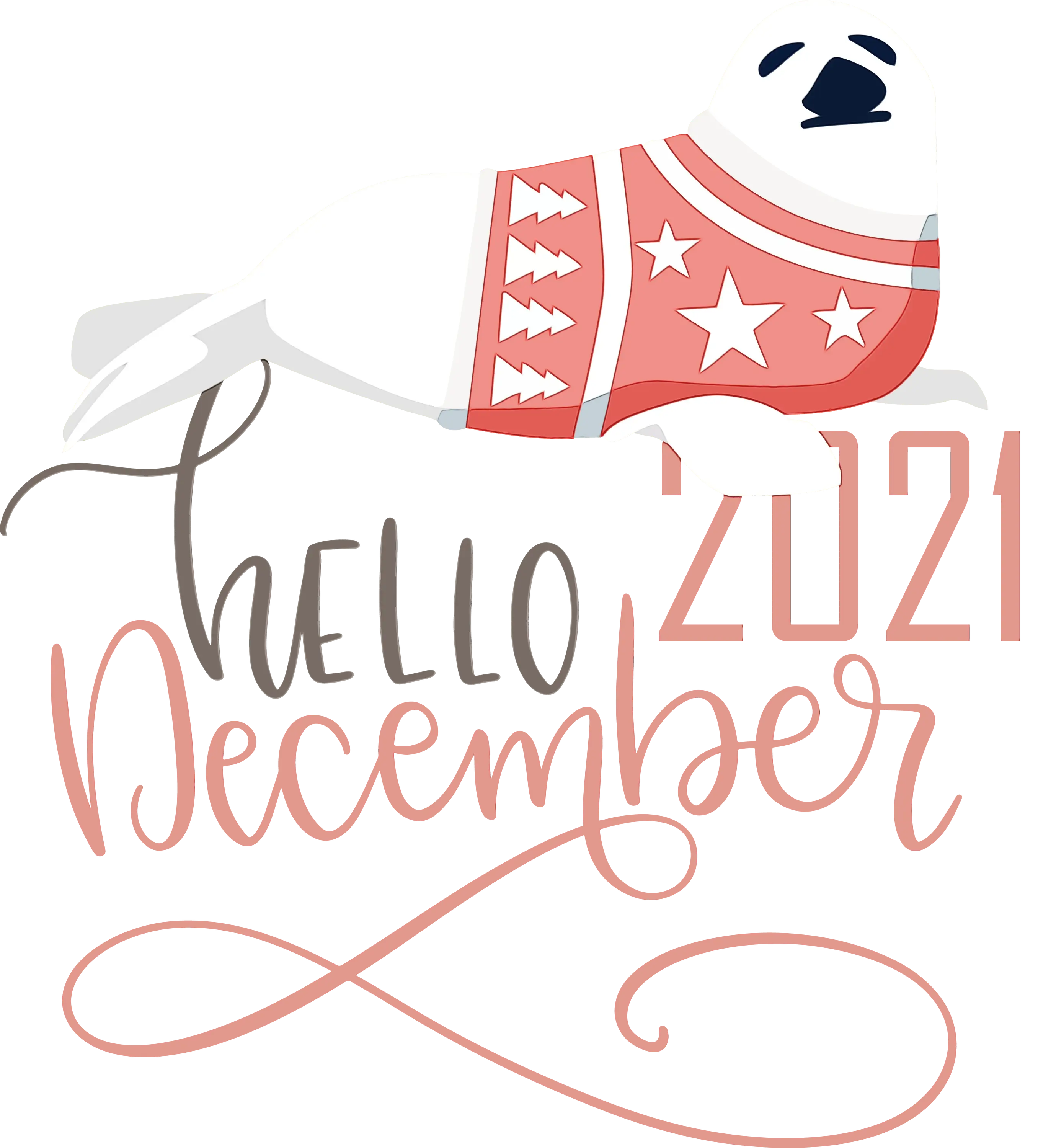 Hello December 2021 with Cute Seal in Sweater