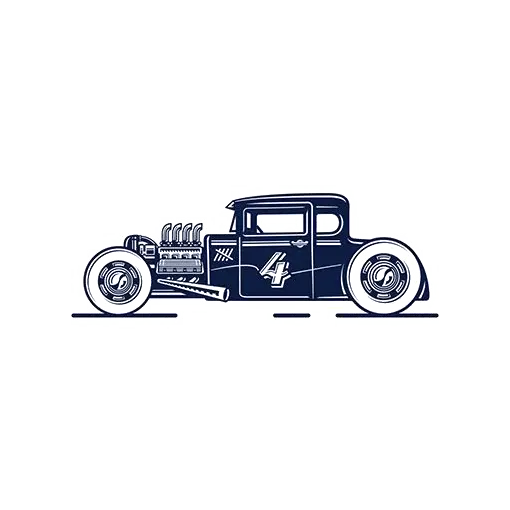 Classic Hot Rod Car with Number 4