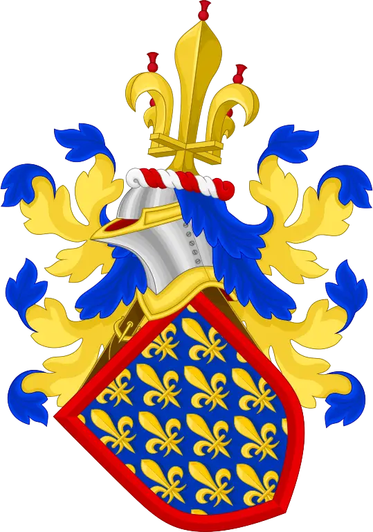 Heraldic Coat of Arms Design in Blue and Gold
