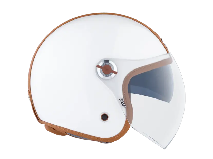White Open-Face Motorcycle Helmet With Visor