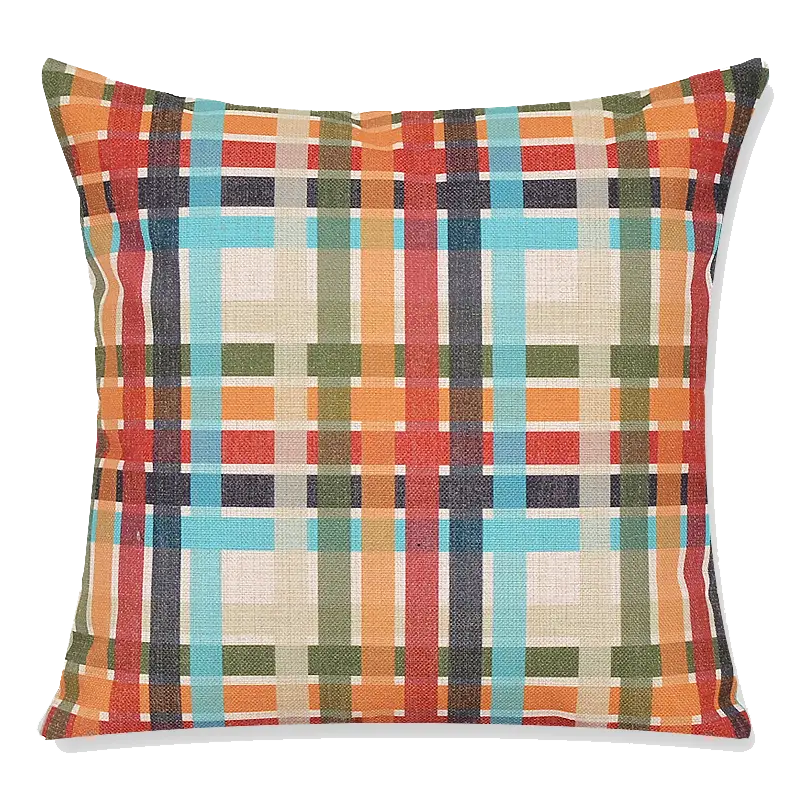 Colorful Plaid Pillow