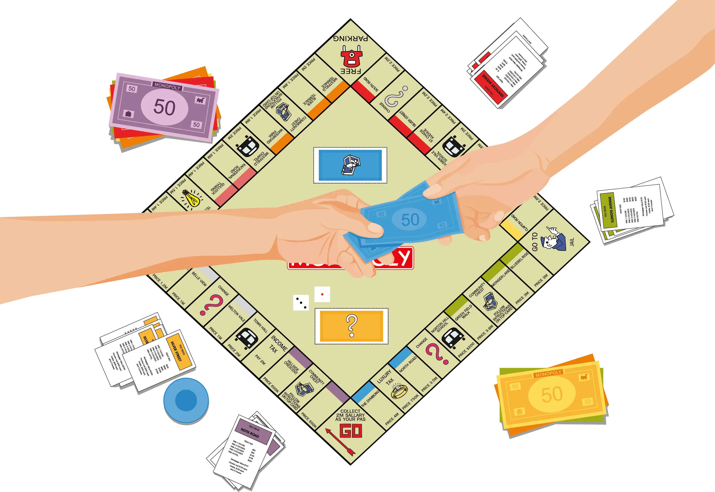 Monopoly Board Game in Play