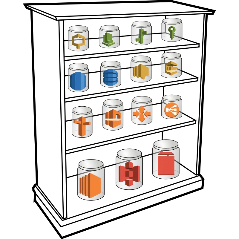 Shelf with Icon Jars