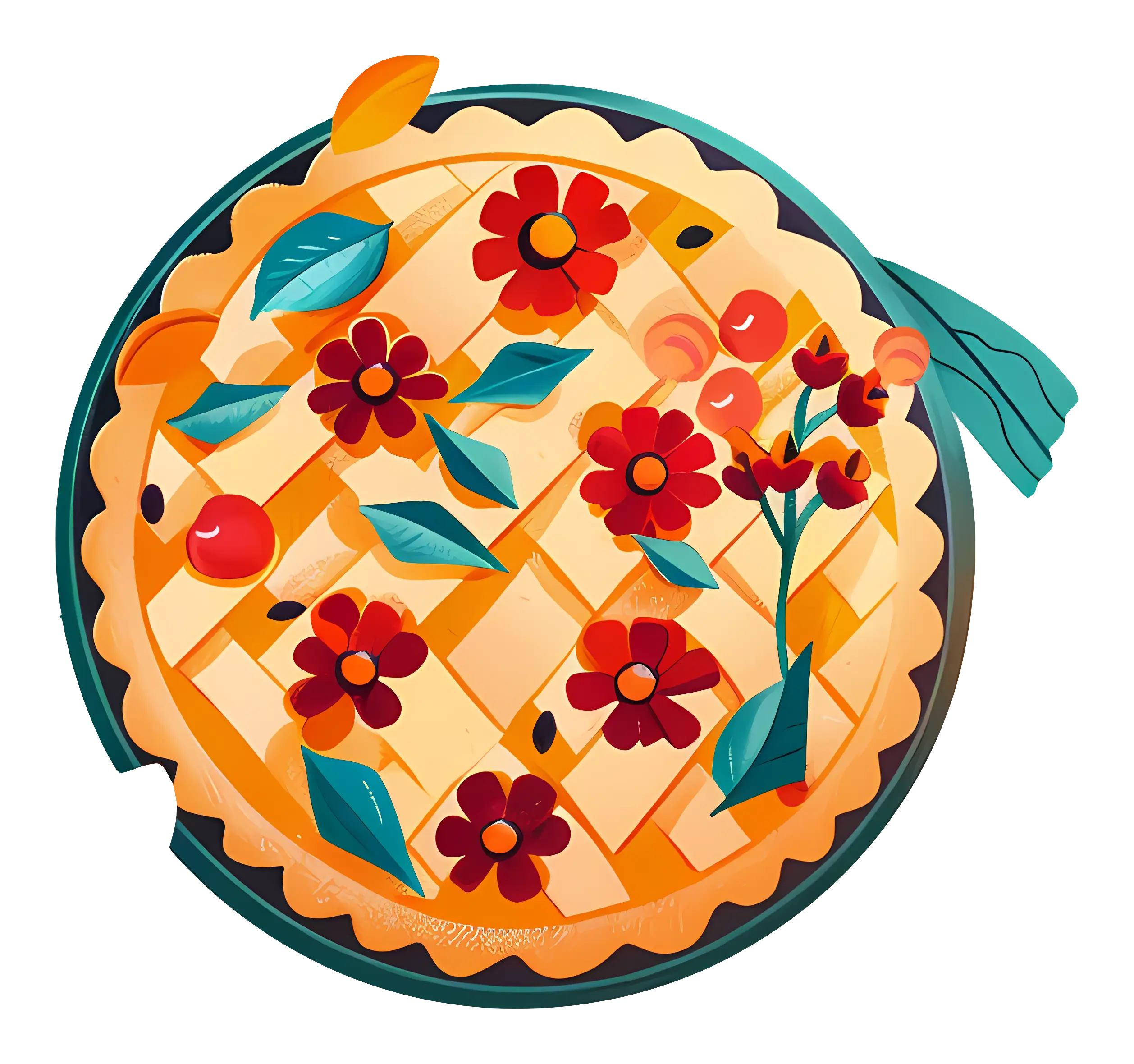 Decorative Pie with Floral Design