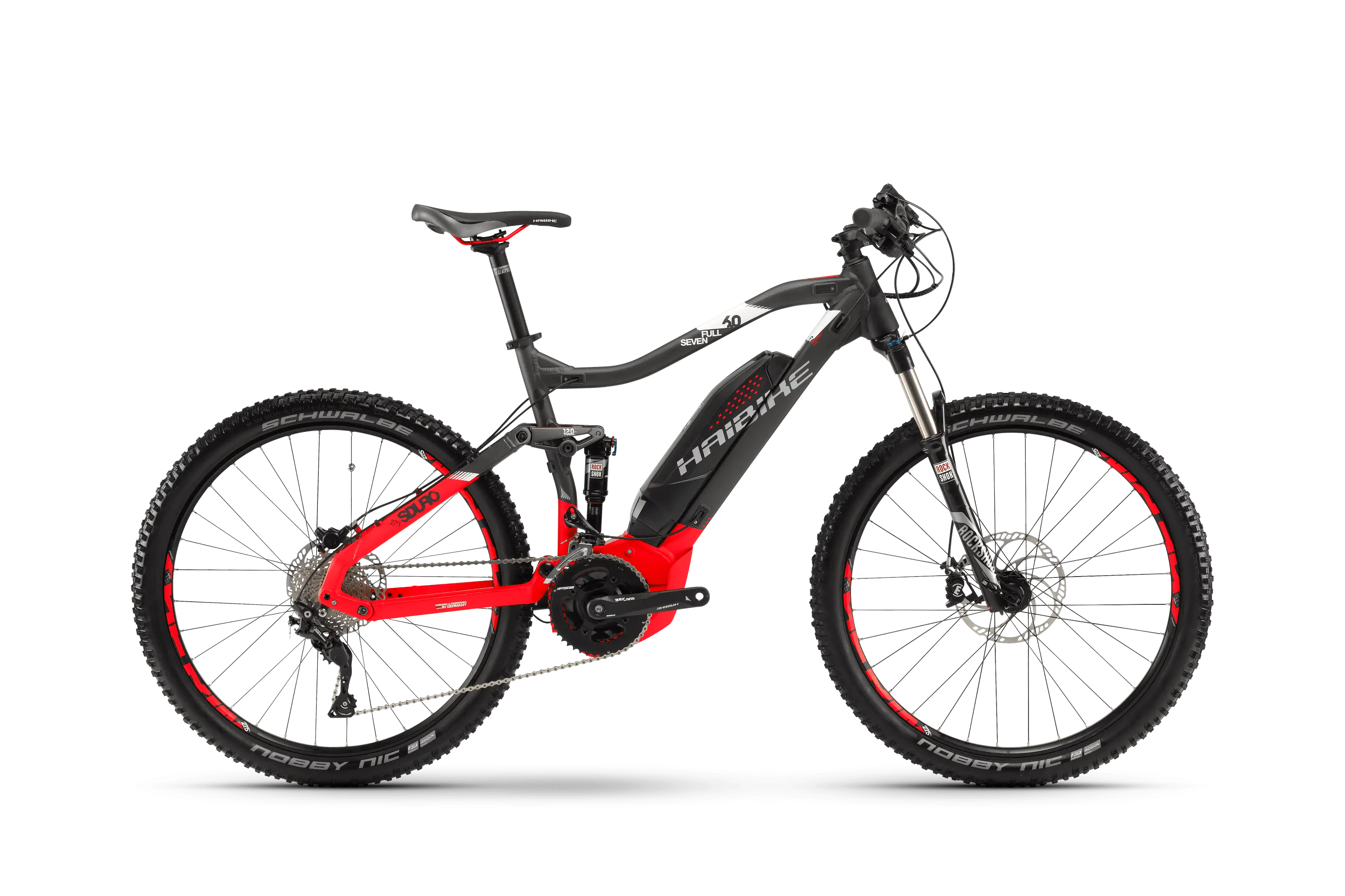 Black and Red Electric Mountain Bike