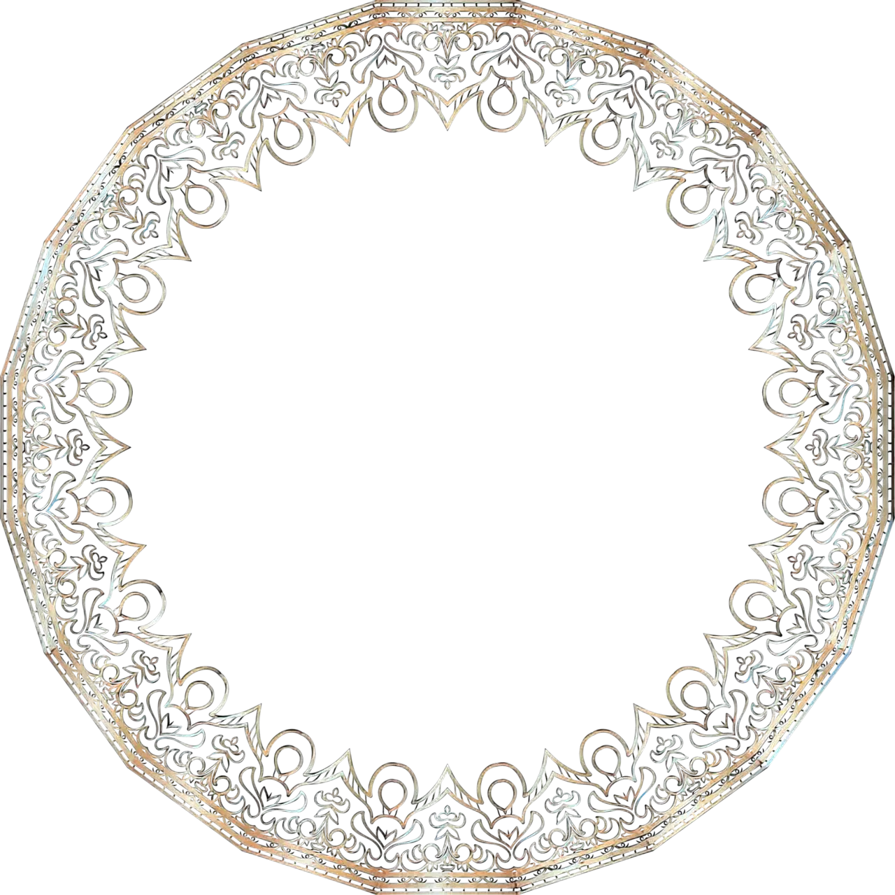 Ornamental Circular Frame with Elegant Details