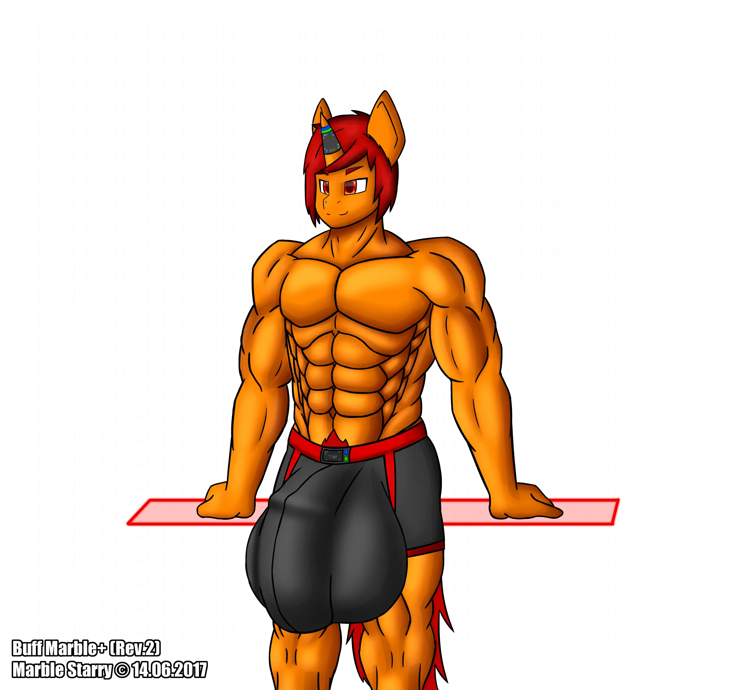 Muscular Anthro Character Drawing